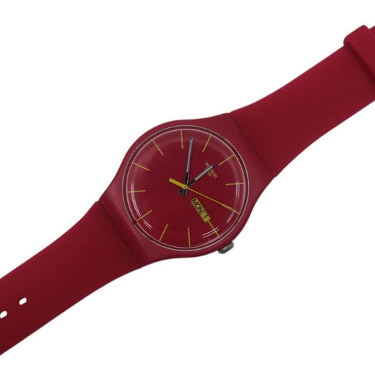 Swatch Watch New Gent 'Rubine Rebel' SUOR704, Near Mint Condition, watch is working
