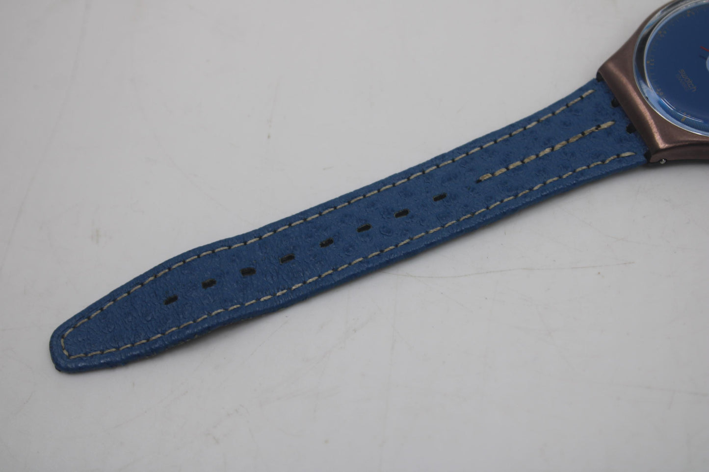 1989 Vintage Gents Swatch 'Tango Azul' GX401, new old stock, unworn, working