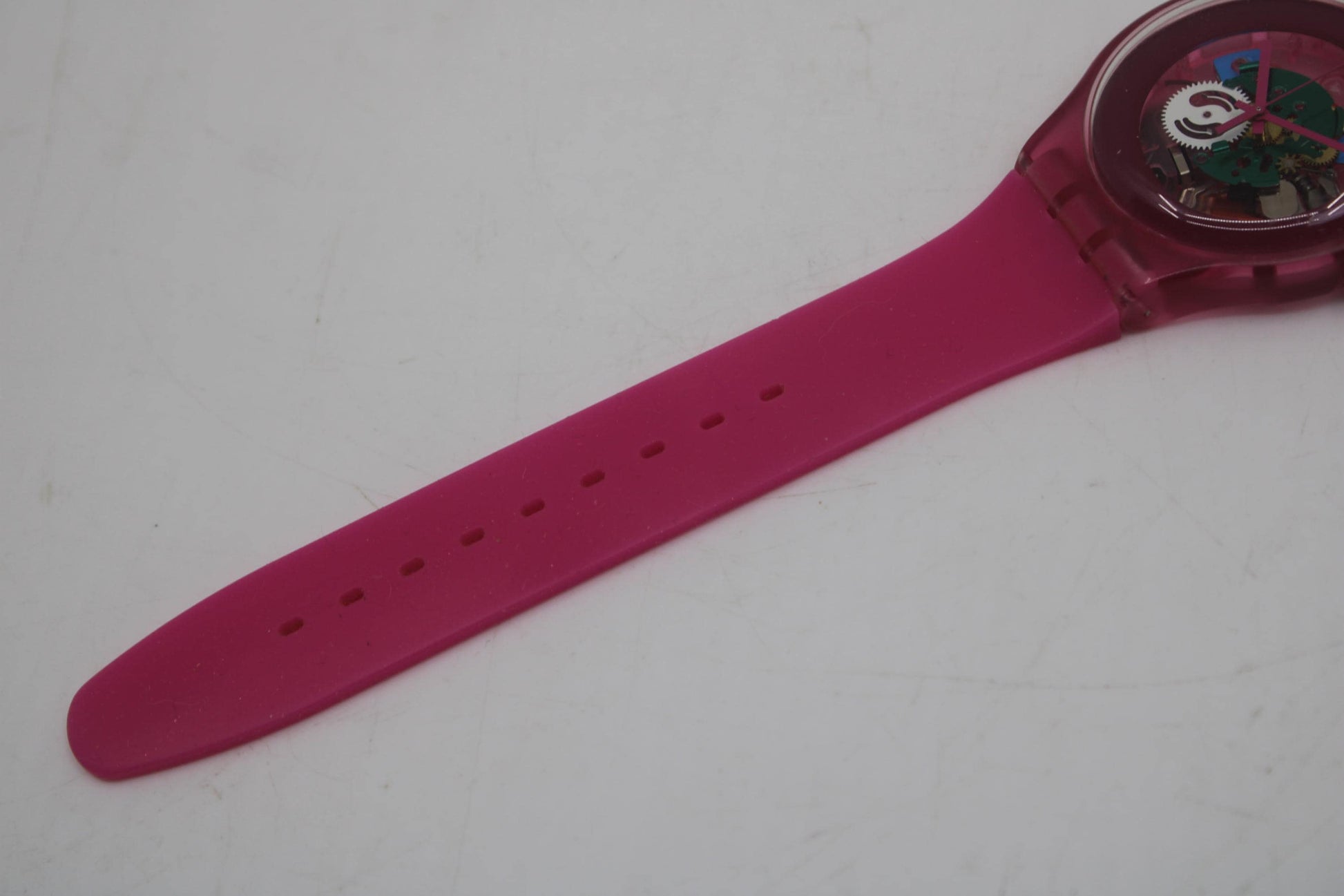 New Gents Swatch 'Pink Lacquered' SUOP100, VERY nice used condition, working