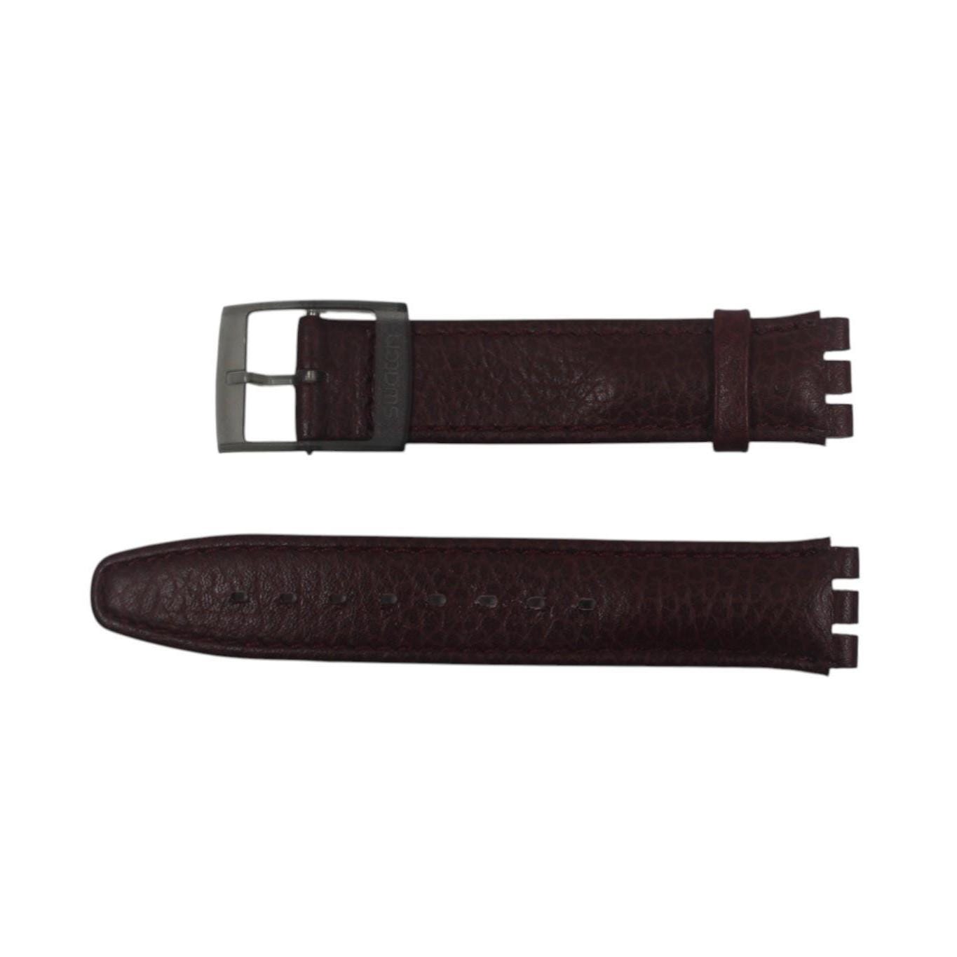 Vintage Swatch 17mm Leather Strap for SAM100, 'Rubin' Automatic 1991, Gents, New Old Stock