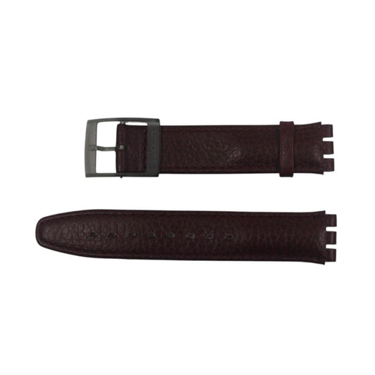 Vintage Swatch 17mm Leather Strap for SAM100, 'Rubin' Automatic 1991, Gents, New Old Stock