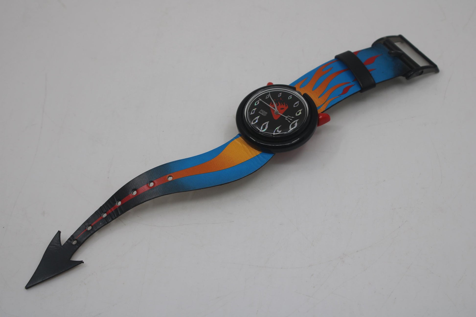 Vintage 1995 PMB103 Pop Swatch, 'Hot Stuff', Working, Nice Used Condition