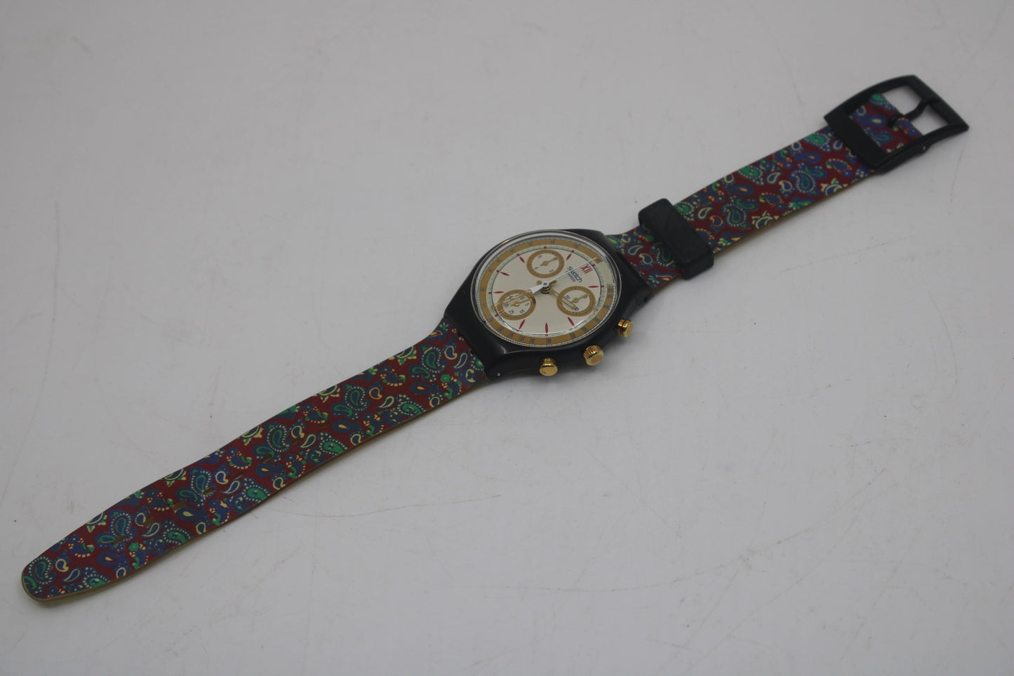 1992 'Award' vintage Gents Chrono Swatch SCB108, NICE, USED Condition, working fine