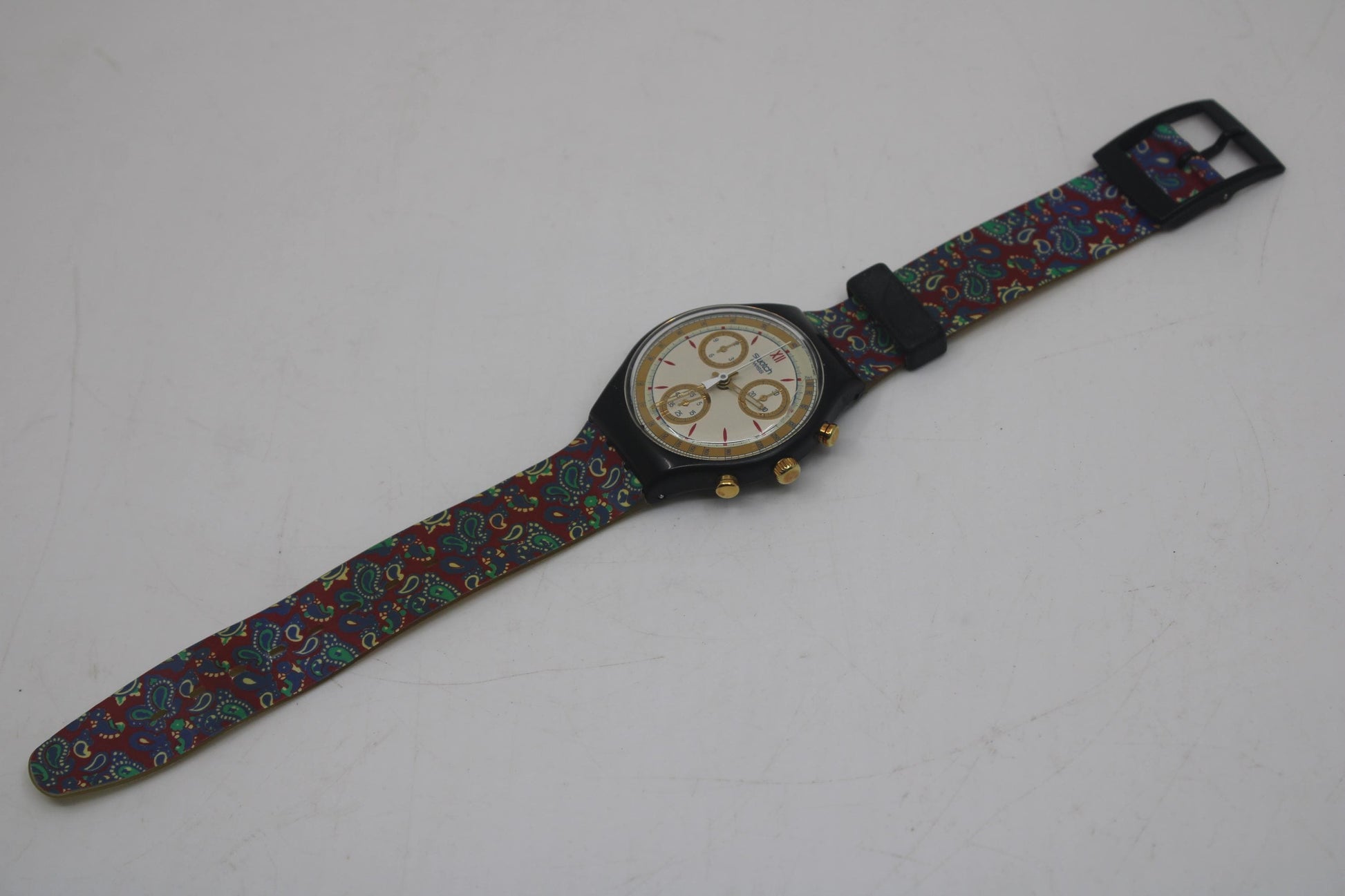1992 'Award' vintage Gents Chrono Swatch SCB108, NICE, USED Condition, working fine