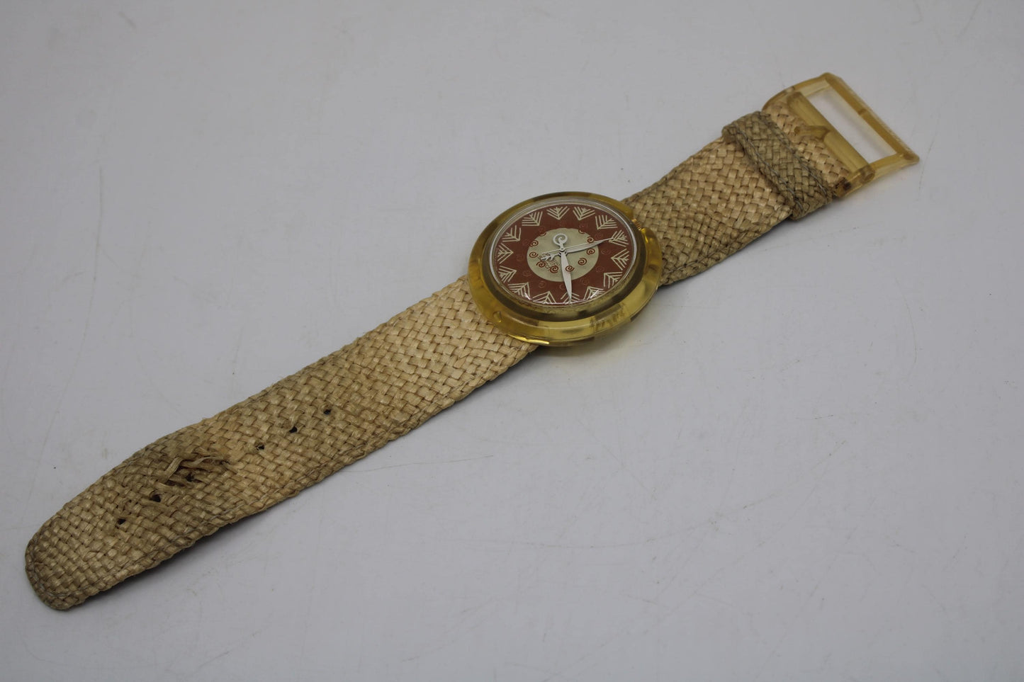 Vintage PWZ108 Pop Swatch, 'Leaf', NO box, Working, with original strap