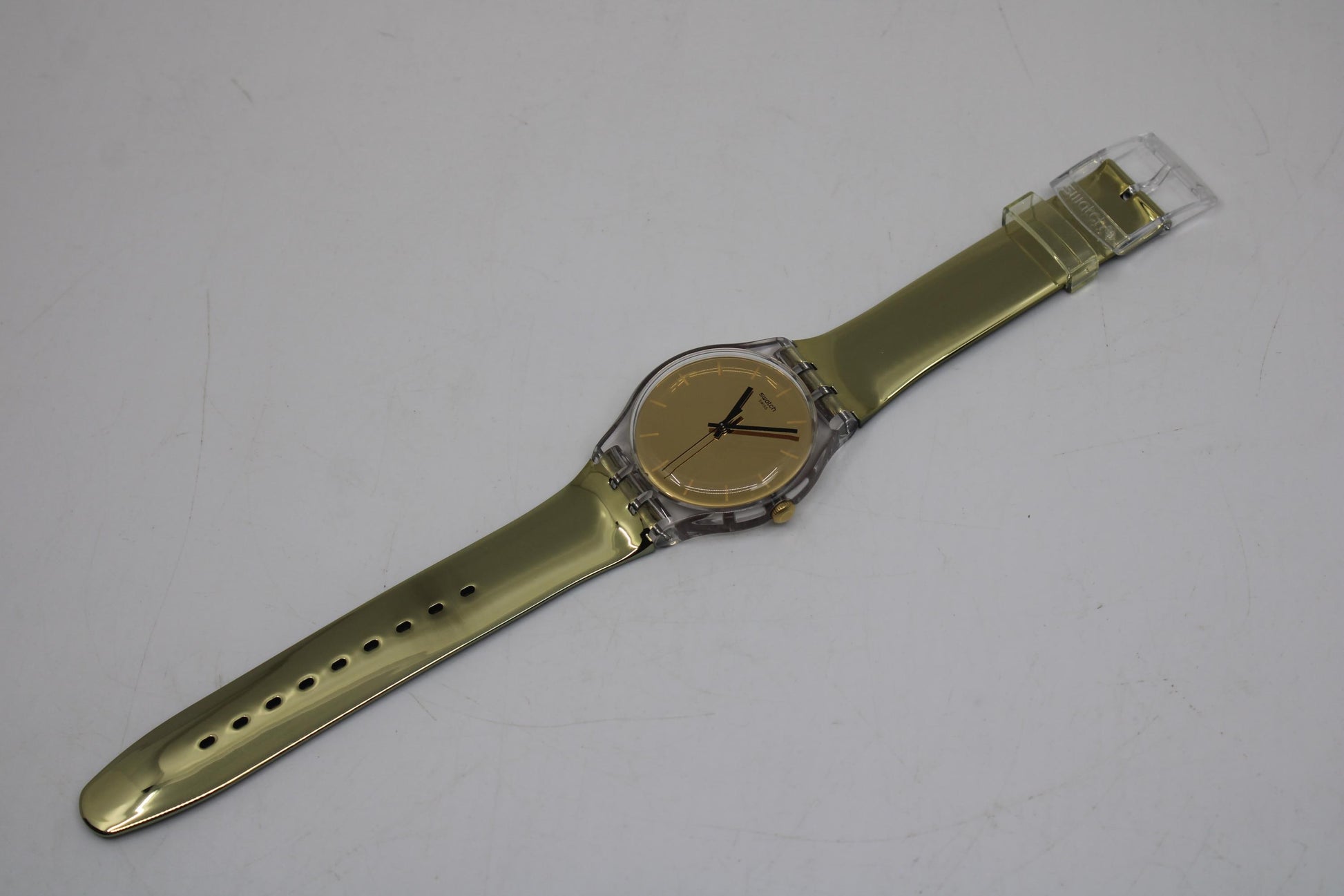 Vintage New Gents Swatch 'Goldenall' SUOK120, Unworn, New Old Stock, working, with the original strap