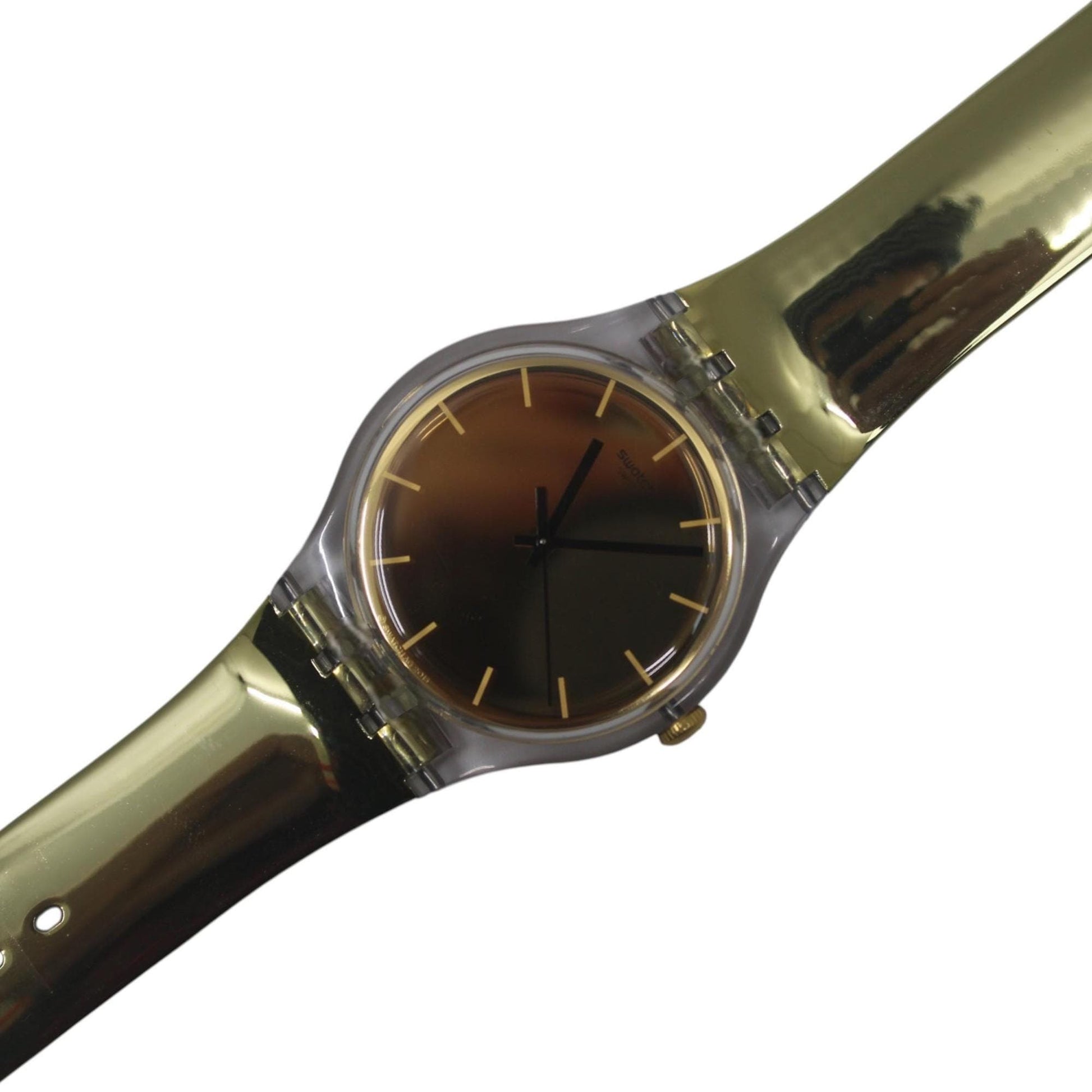 Vintage New Gents Swatch 'Goldenall' SUOK120, Unworn, New Old Stock, working, with the original strap