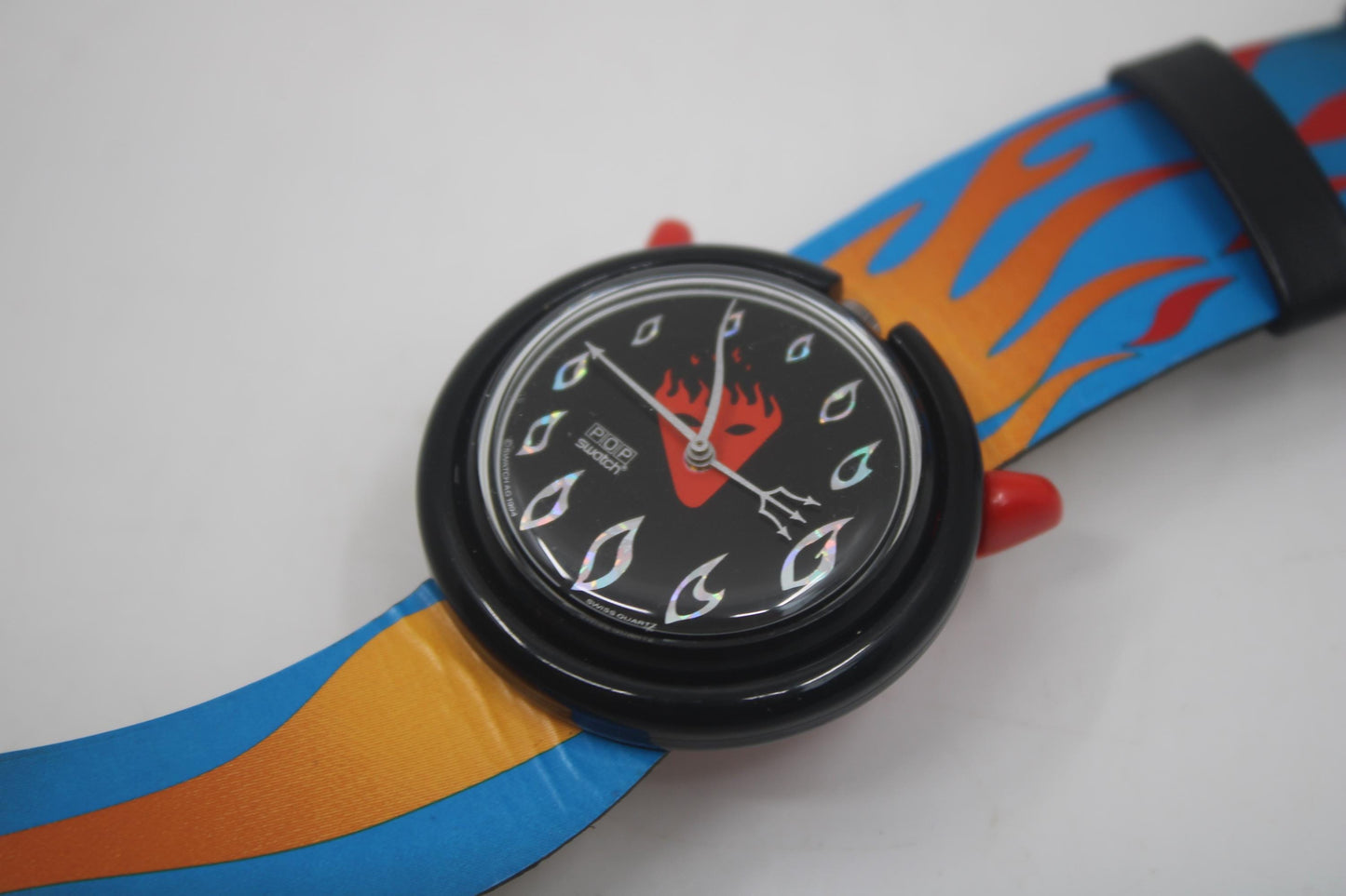 Vintage 1995 PMB103 Pop Swatch, 'Hot Stuff', Working, Nice Used Condition