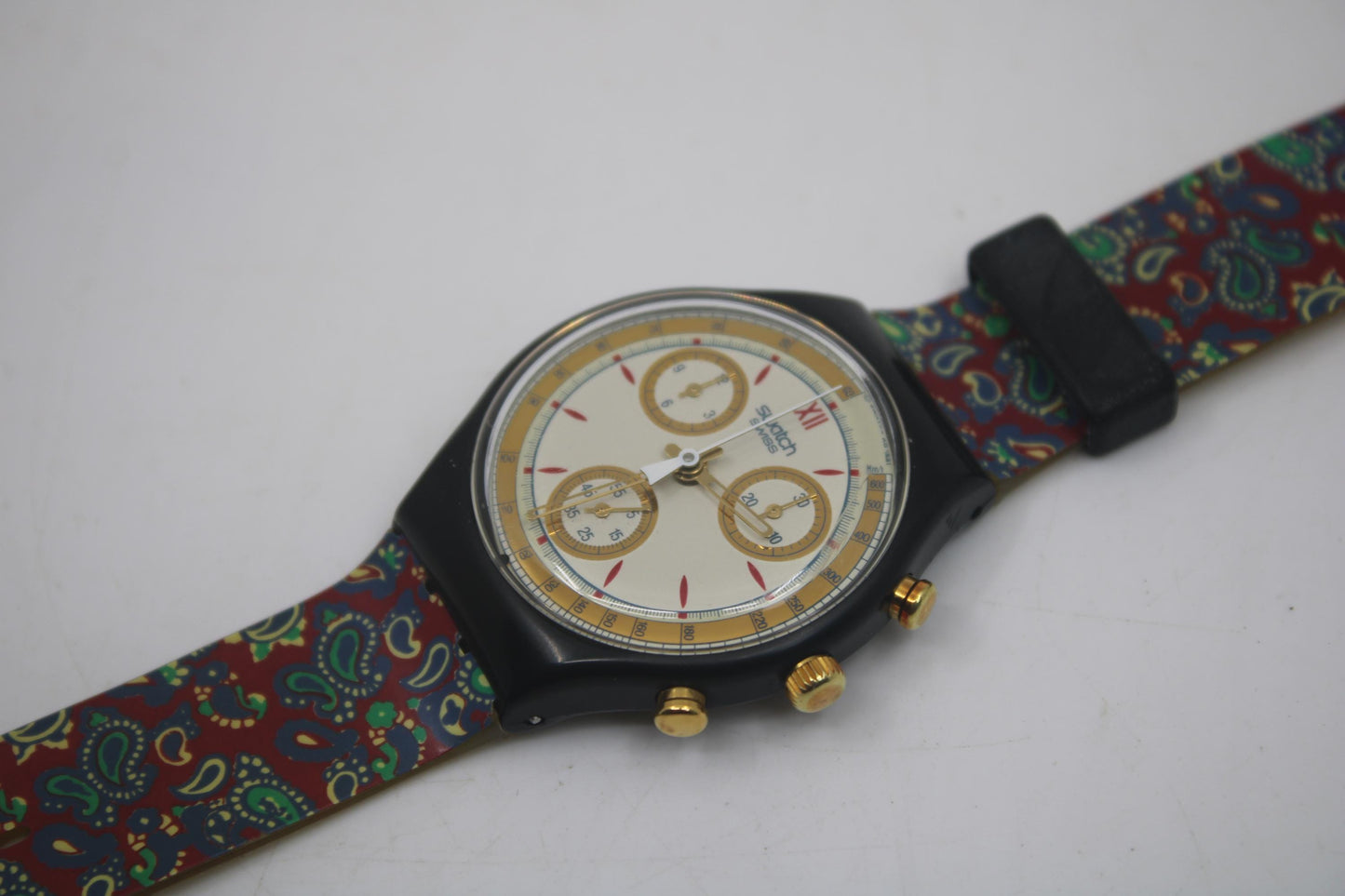 1992 'Award' vintage Gents Chrono Swatch SCB108, NICE, USED Condition, working fine