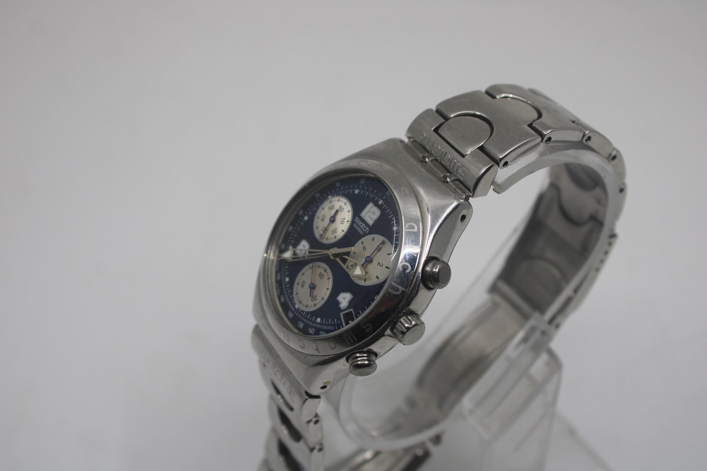 IRONY Chrono Swatch YCS412, 'Mesmeric' Very Nice Used Condition, Working