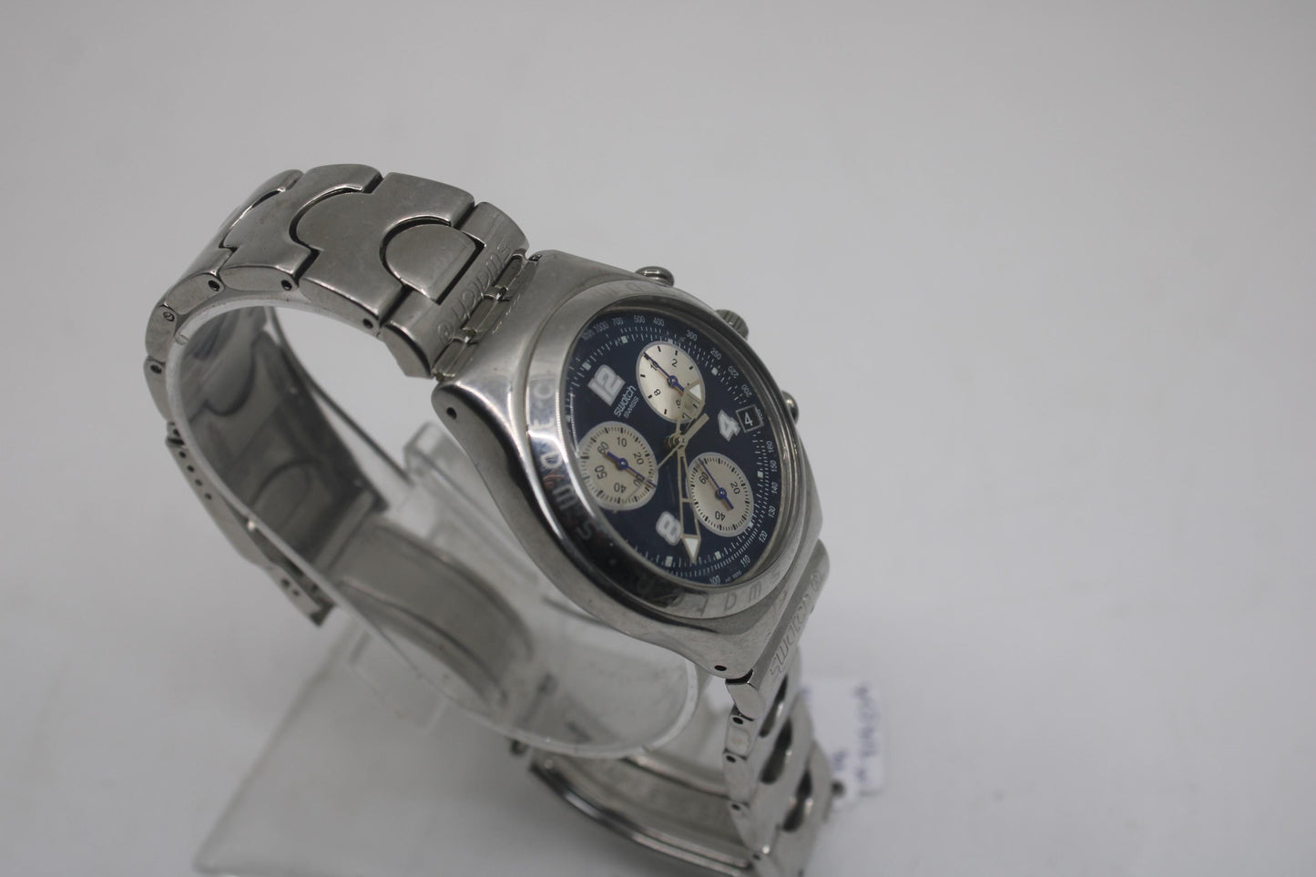 IRONY Chrono Swatch YCS412, 'Mesmeric' Very Nice Used Condition, Working