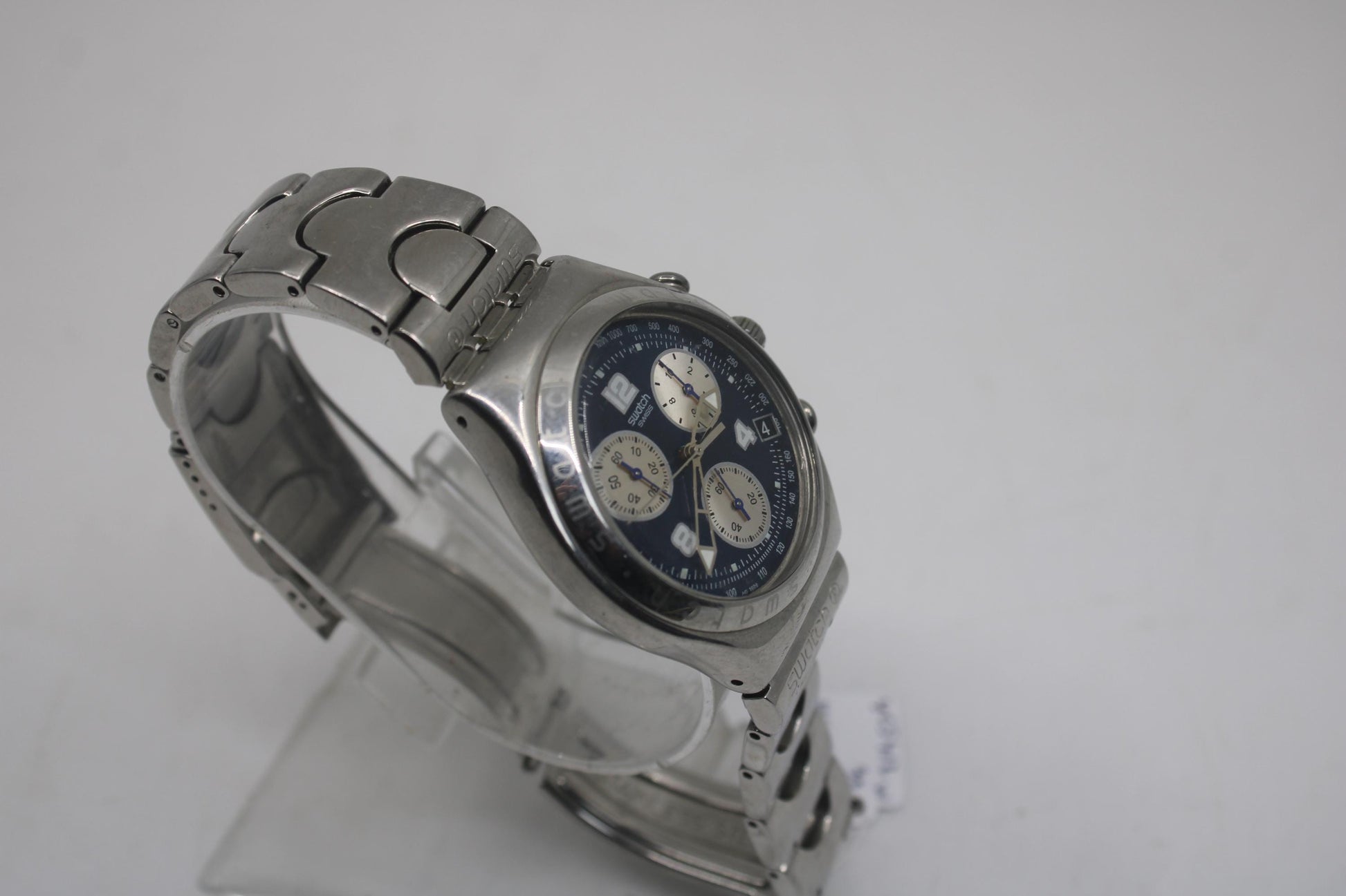 IRONY Chrono Swatch YCS412, 'Mesmeric' Very Nice Used Condition, Working