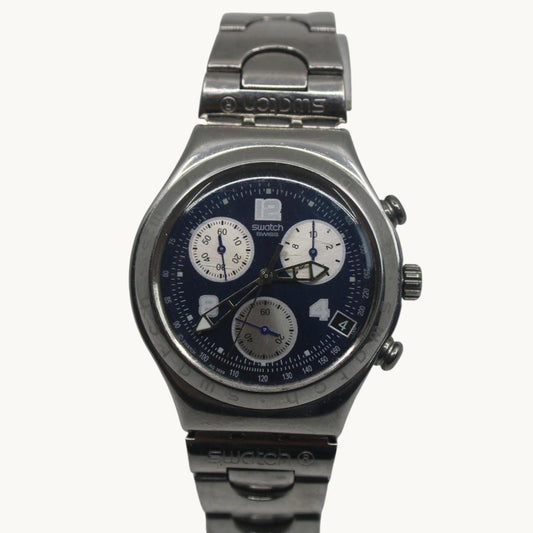 IRONY Chrono Swatch YCS412, 'Mesmeric' Very Nice Used Condition, Working