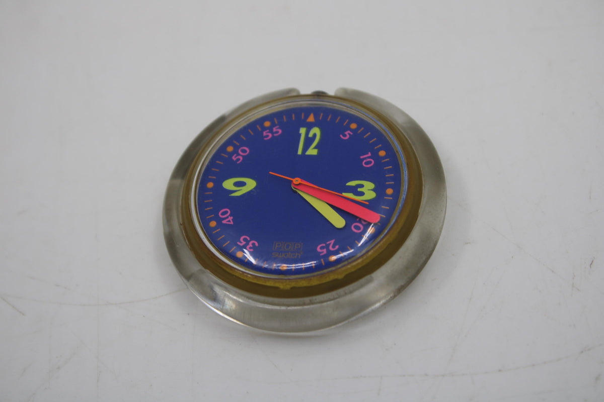 PopSwatch, Large, PWP100, Running, nice, used condition, NO strap, watch + ring only