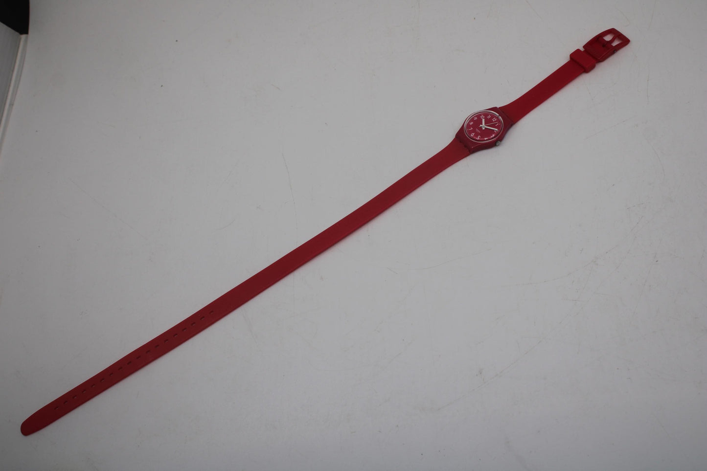 Pink Berry Vintage 25mm ladies Swatch, LR123, working fine, original long, double wrap strap