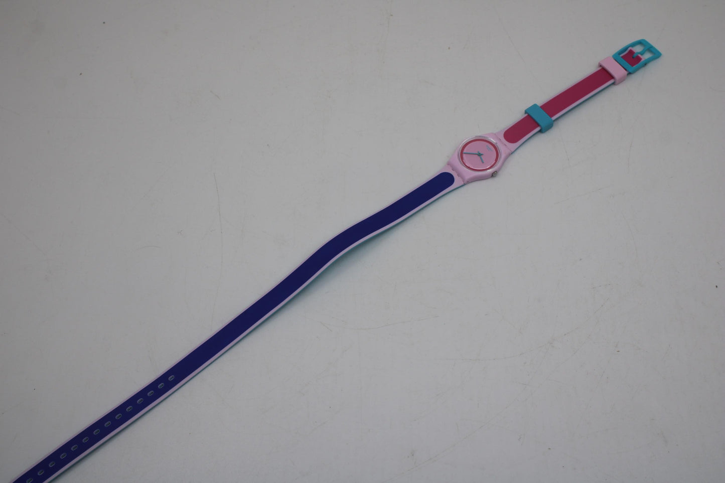 Ladies Swatch 25mm, Kauai, LP140, working, MINT condition, original long, double wrap strap