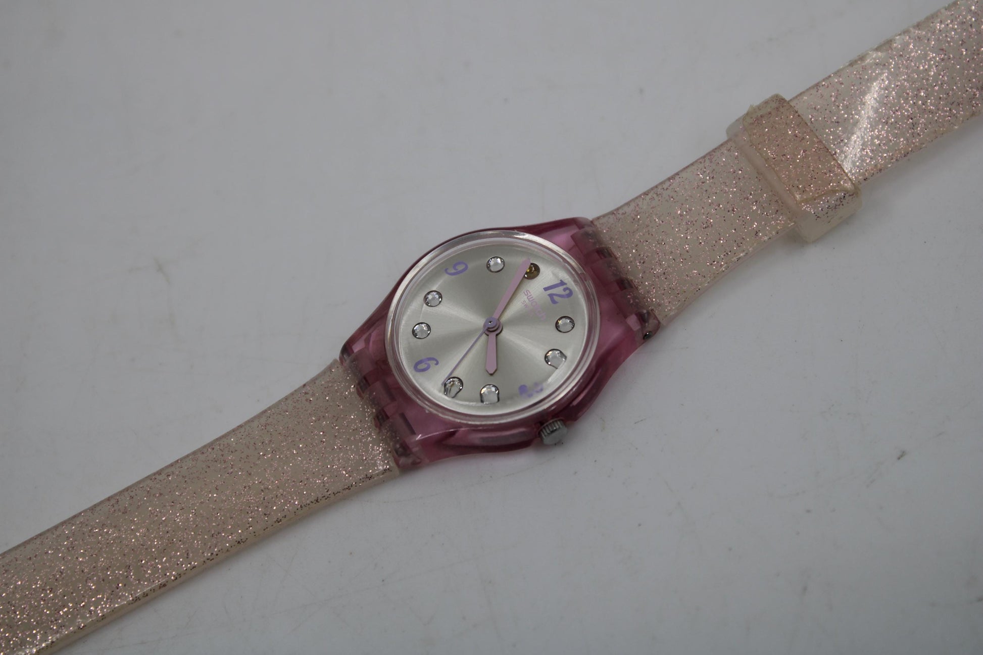 Swatch Ladies 25mm, Brillante, LP132, working, original long, double wrap strap