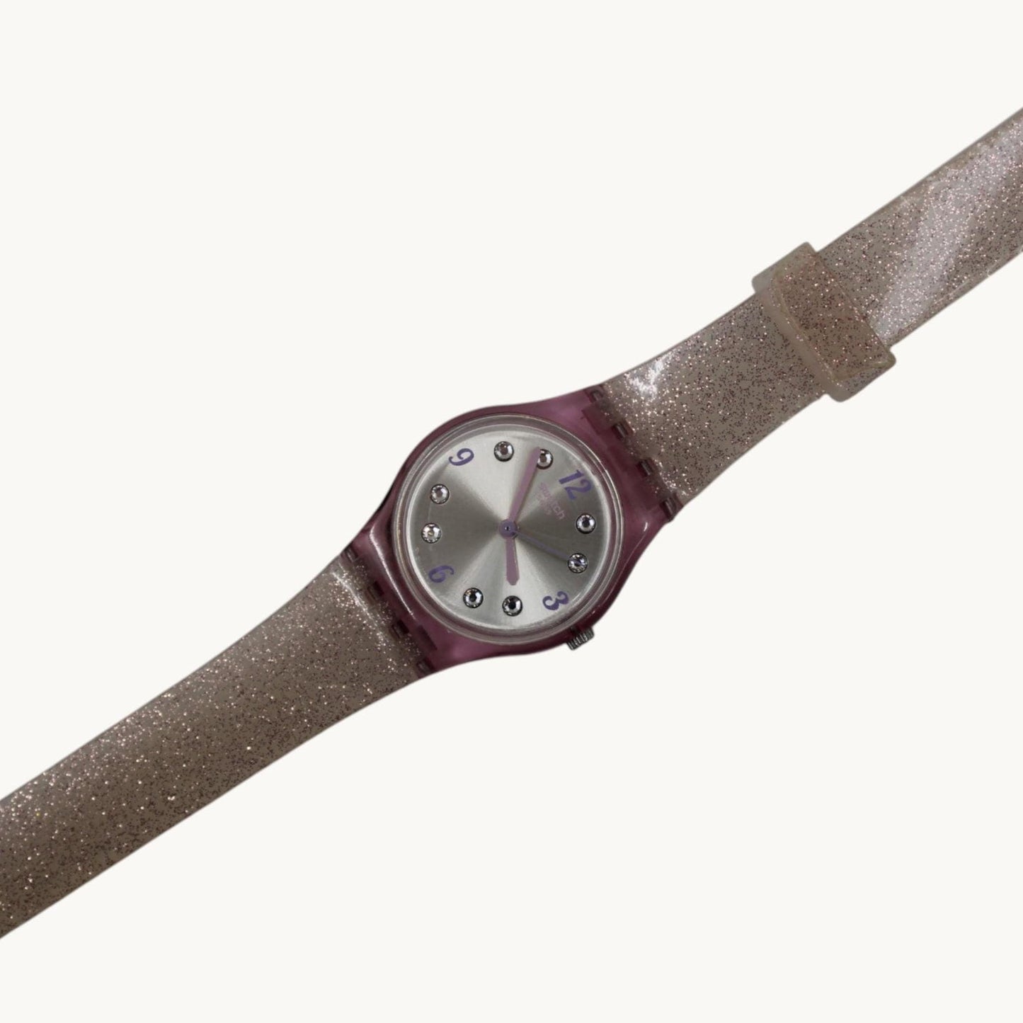 Swatch Ladies 25mm, Brillante, LP132, working, original long, double wrap strap