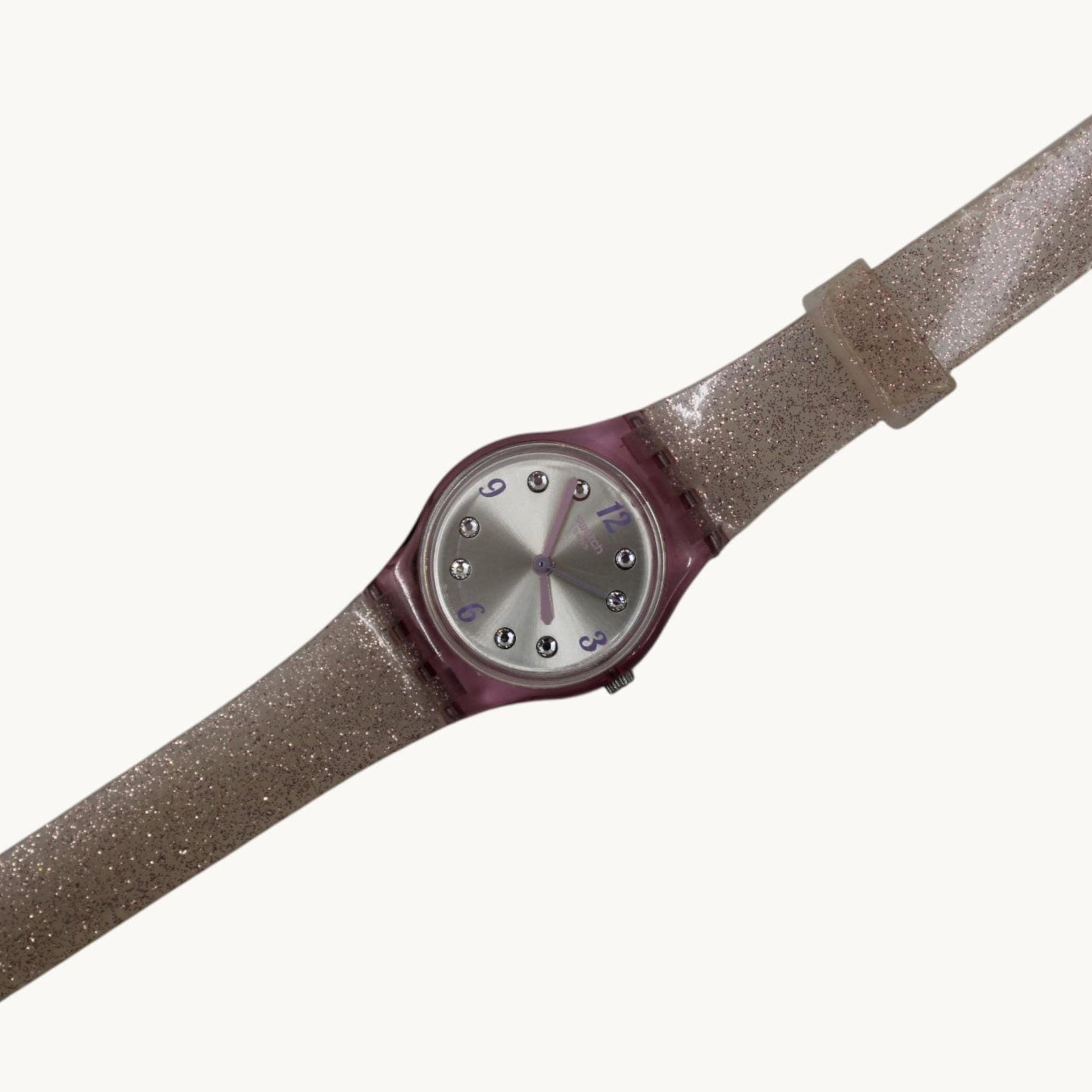 Swatch Ladies 25mm, Brillante, LP132, working, original long, double wrap strap