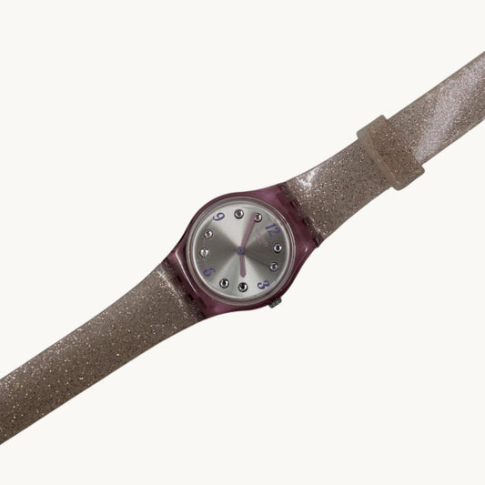 Swatch Ladies 25mm, Brillante, LP132, working, original long, double wrap strap