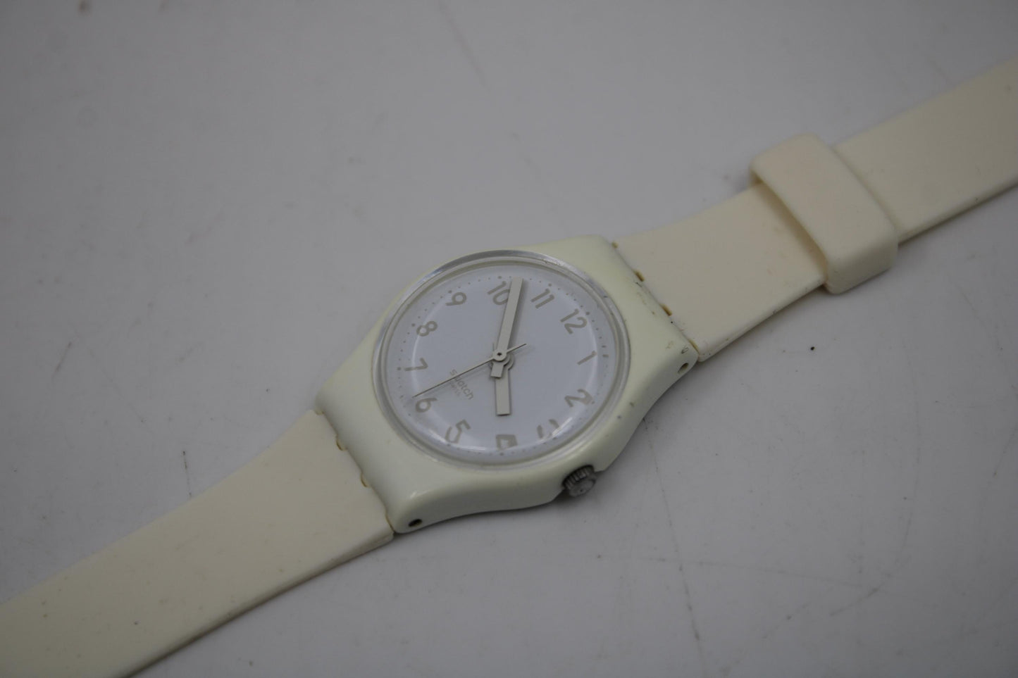 Swatch Ladies 25mm, Cool Breeze, LW134, working, original long, double wrap strap