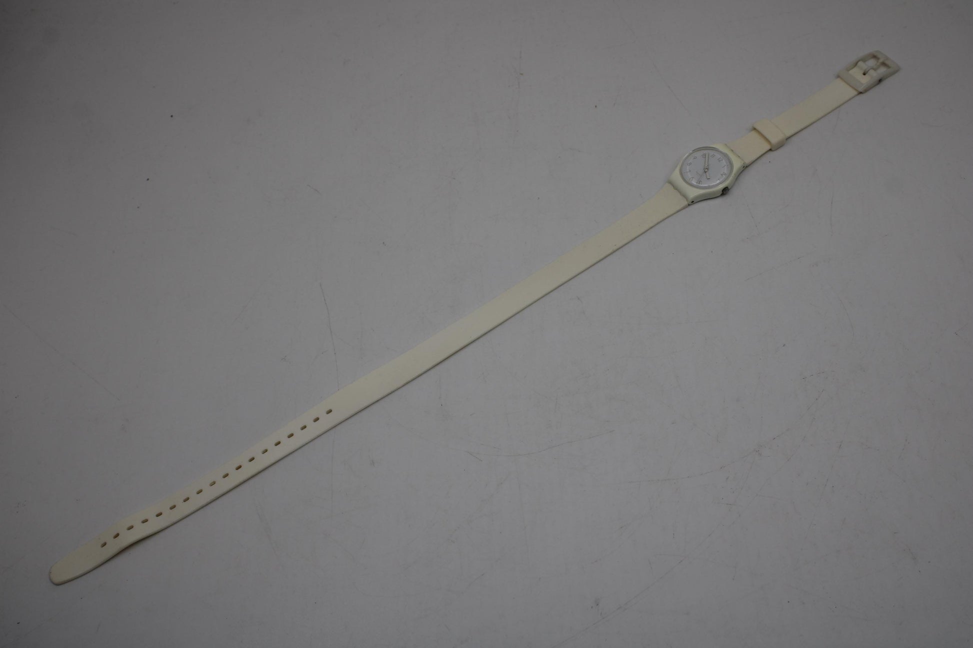 Swatch Ladies 25mm, Cool Breeze, LW134, working, original long, double wrap strap