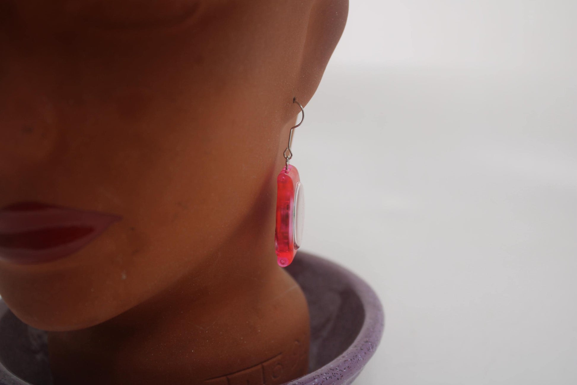 Swatch ear rings made from recycled 25mm ladies Swatch, set of 2
