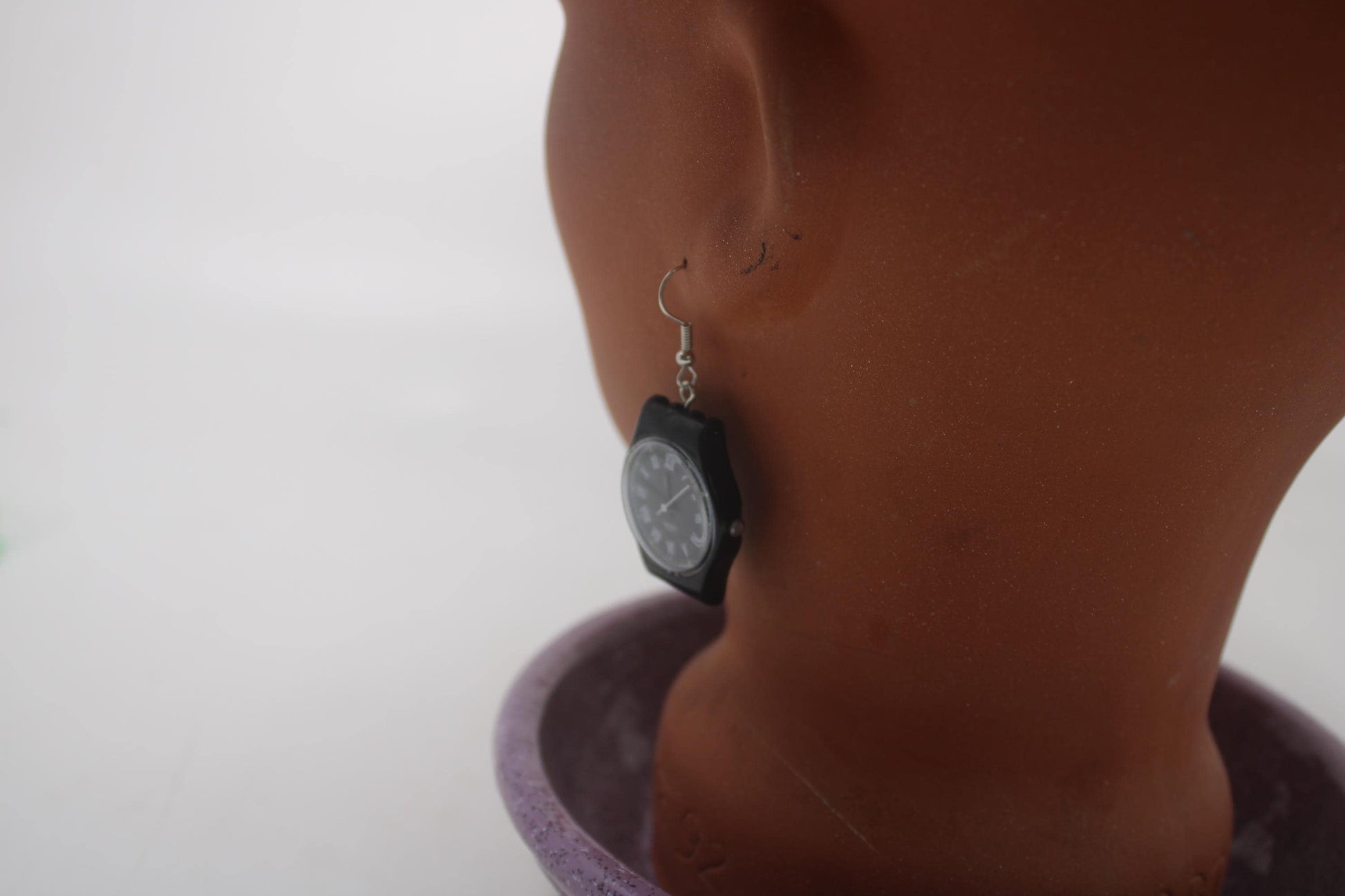 Swatch ear rings made from recycled 25mm ladies Swatch, set of 2