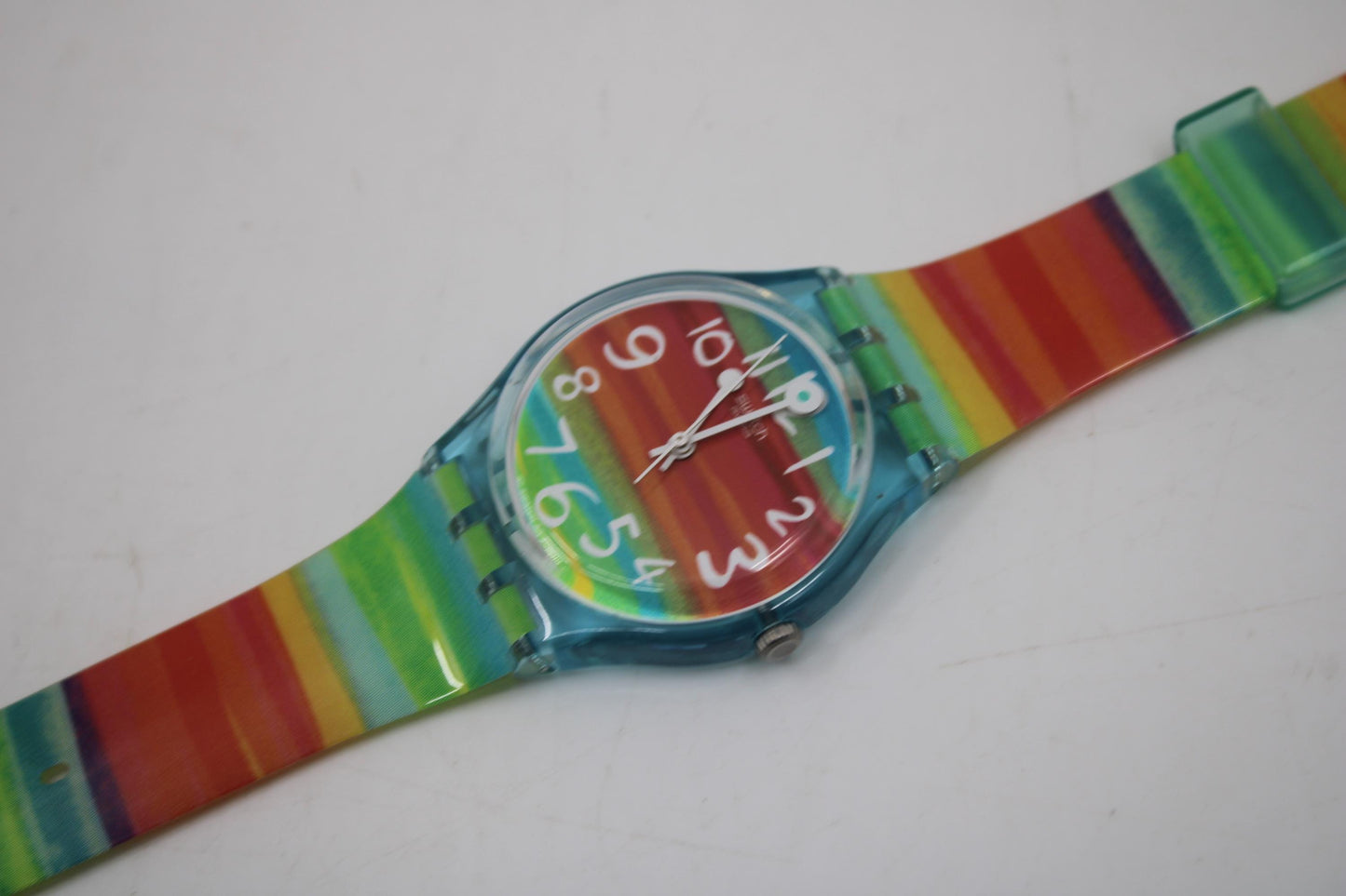 Gents 34mm Swatch watch, Color the Sky, GS124, new and unused