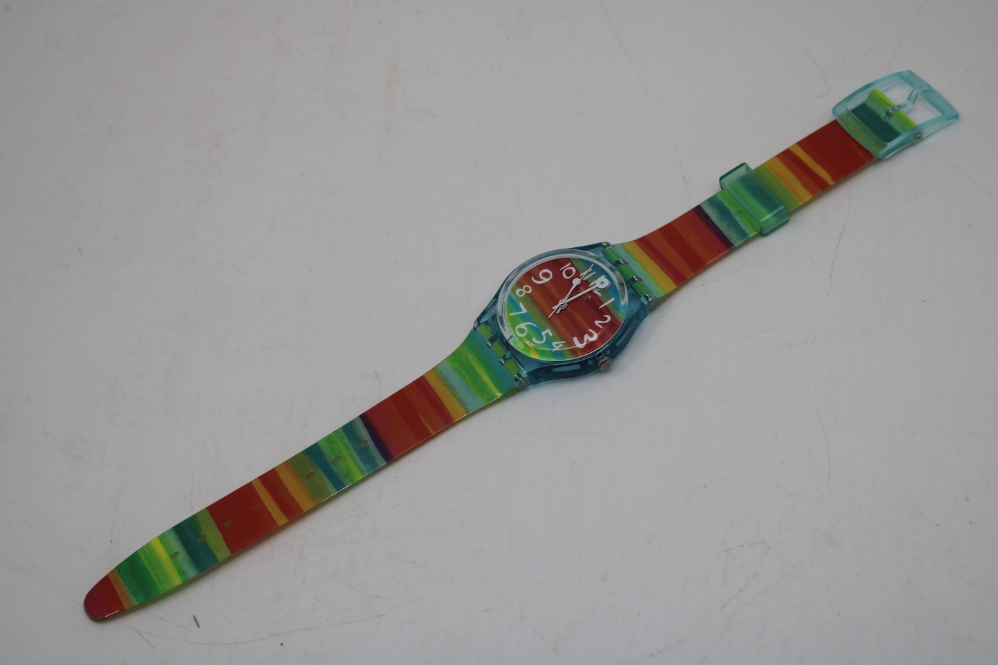 Gents 34mm Swatch watch, Color the Sky, GS124, new and unused