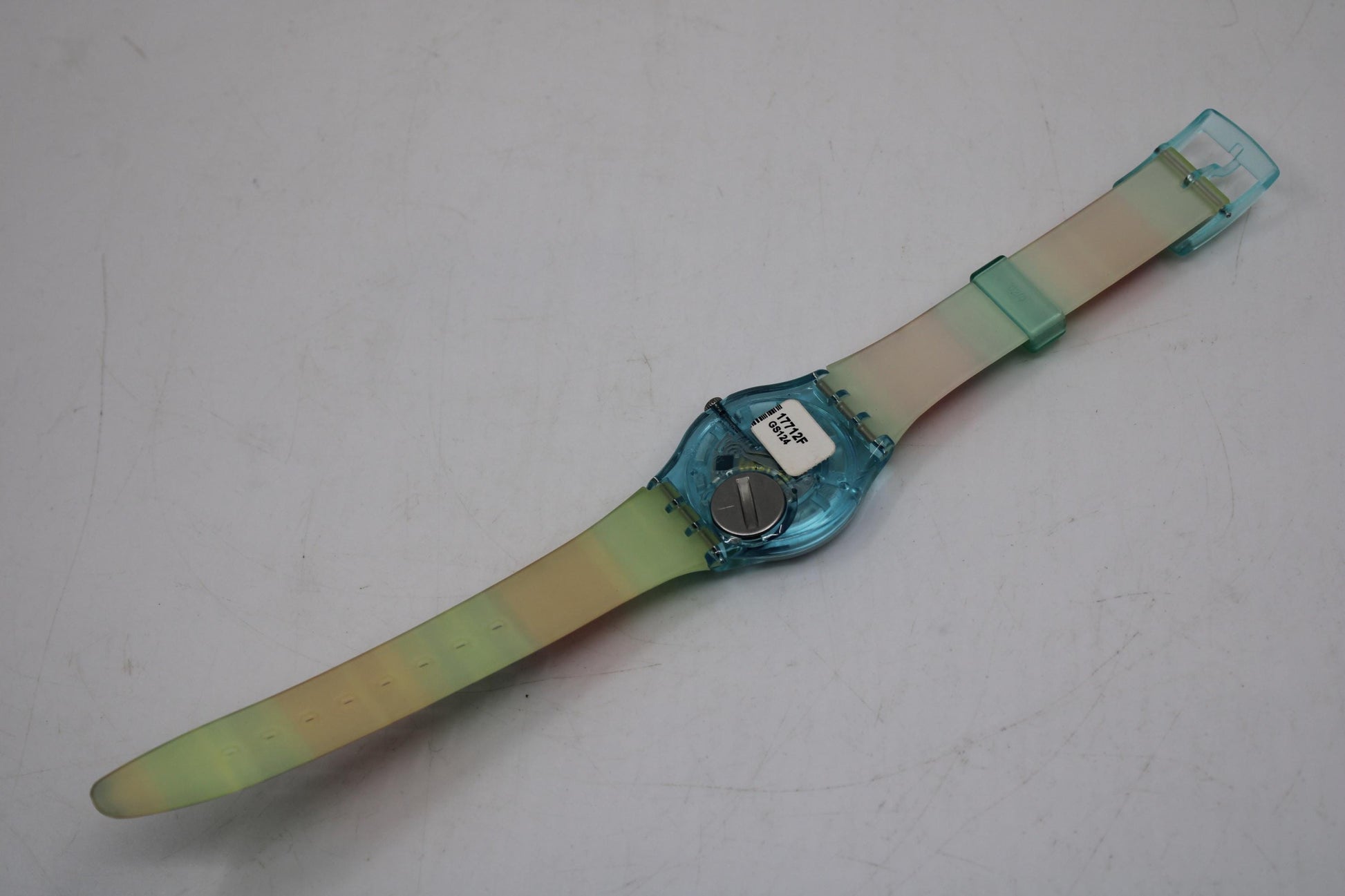 Gents 34mm Swatch watch, Color the Sky, GS124, new and unused