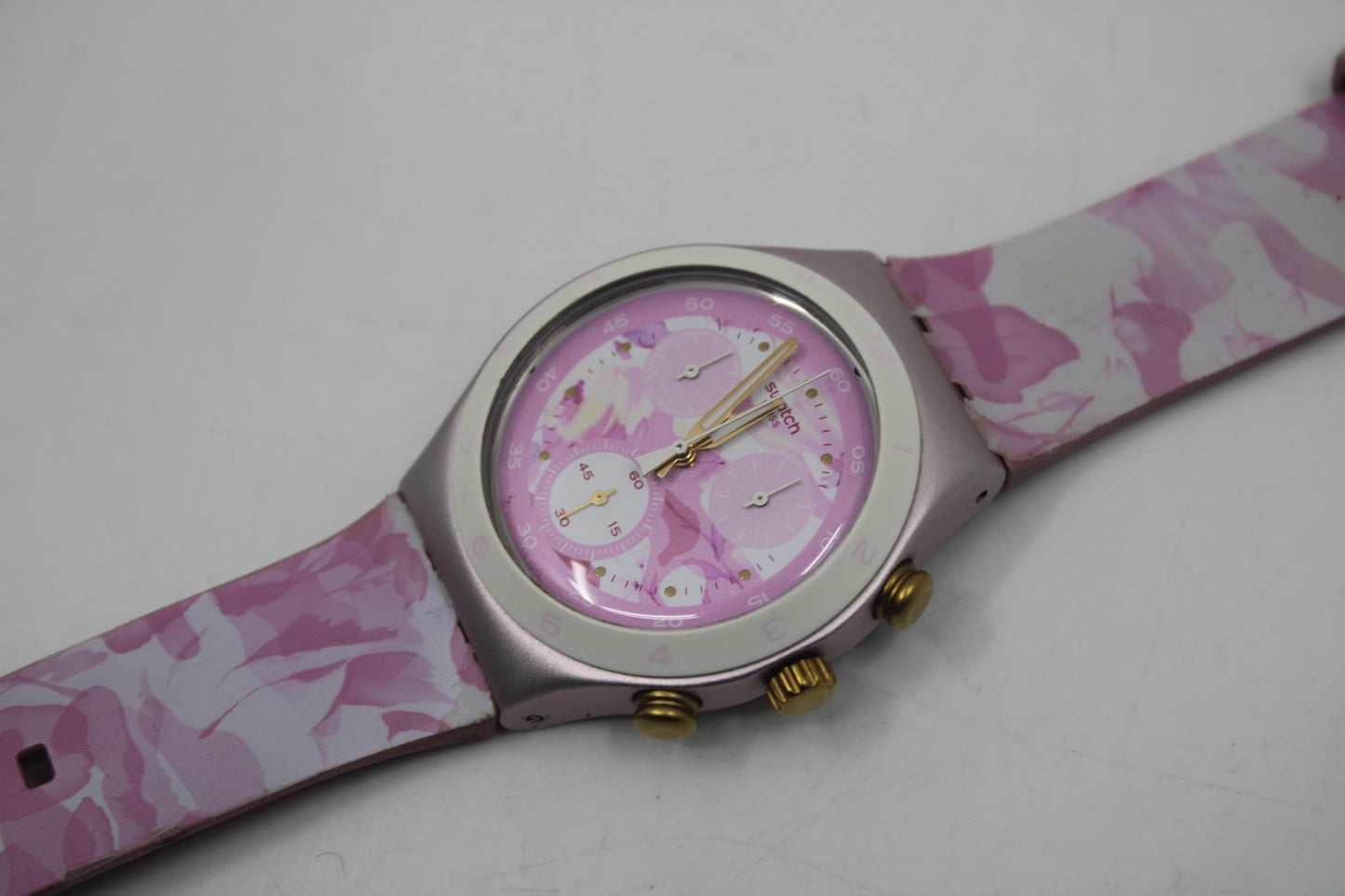 Swatch Irony Chrono, Rose Jungle , YCP1001 , Near Mint Condition