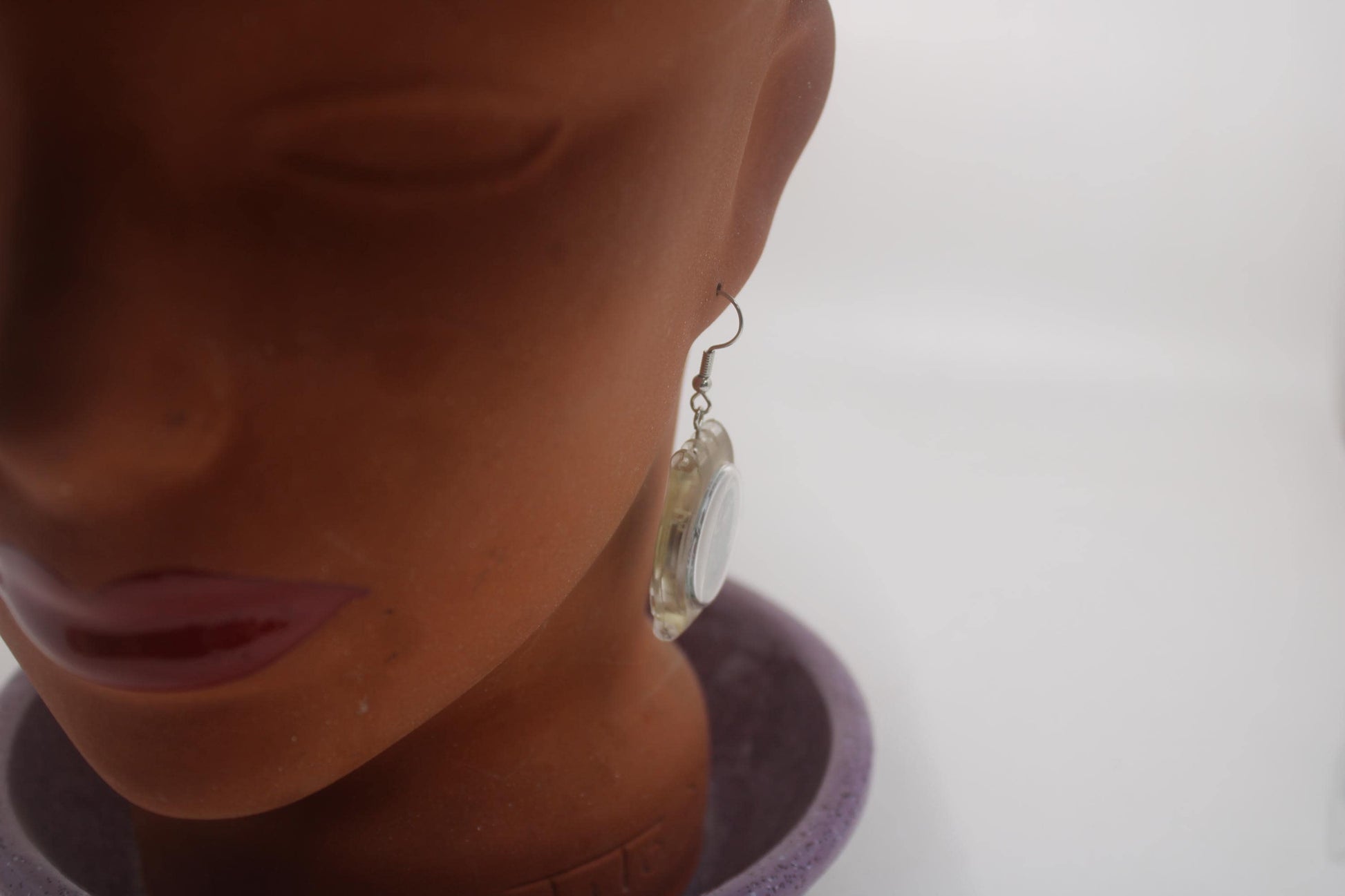 Swatch ear rings made from recycled 25mm ladies Swatch, set of 2
