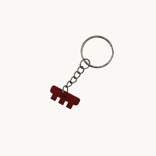 Unique 3D printed keyring adapter for 17mm Swatch watch, RED