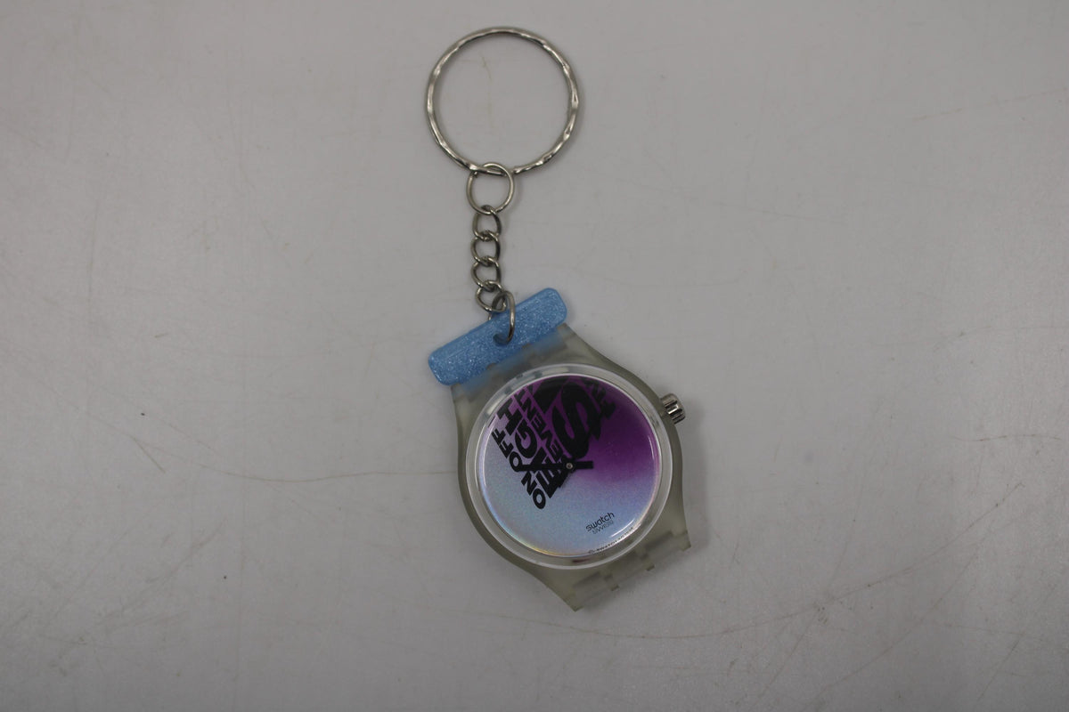 Unique 3D printed keyring adapter for 17mm Swatch watch, TRANSLUCENT