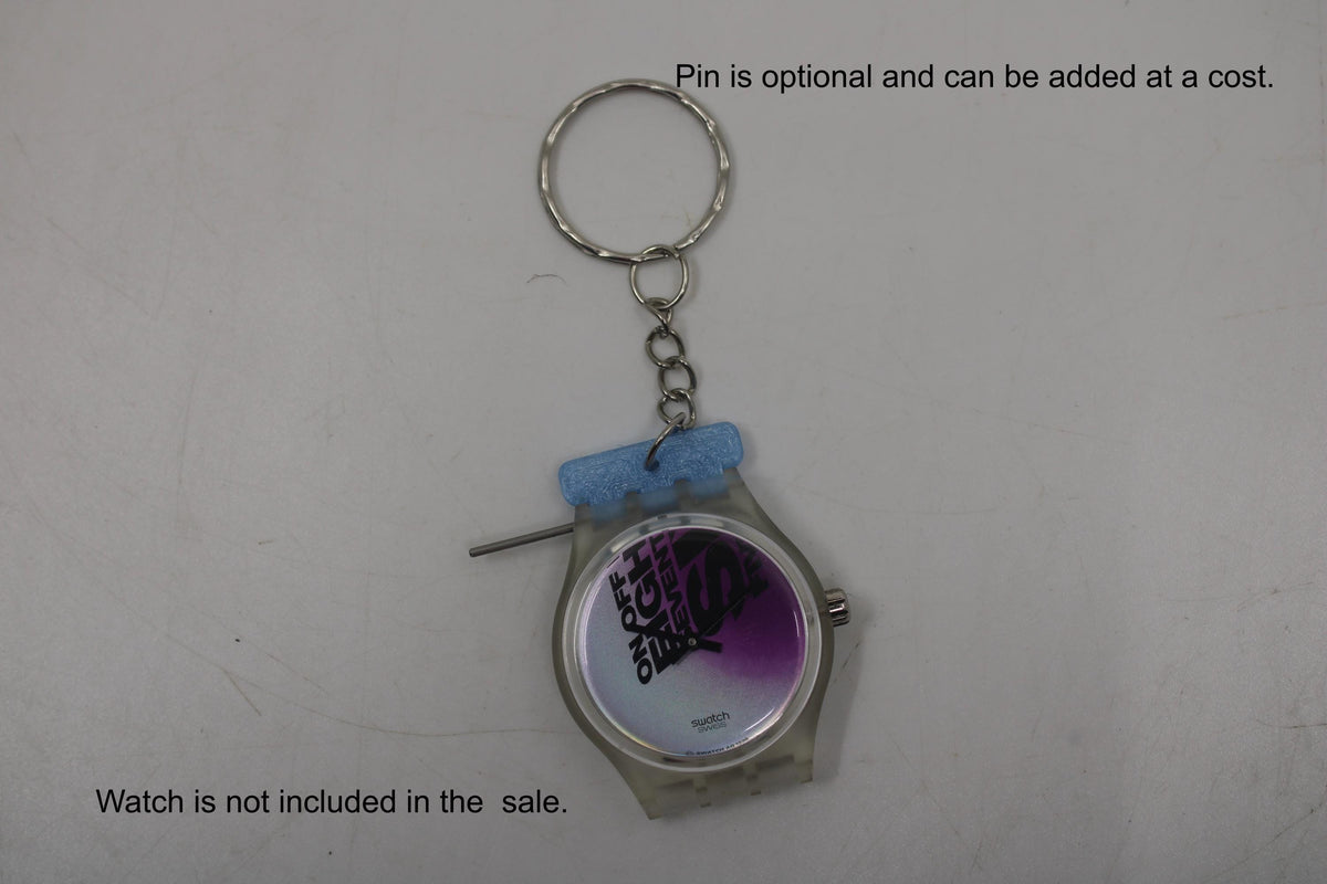 Unique 3D printed keyring adapter for 17mm Swatch watch, TRANSLUCENT