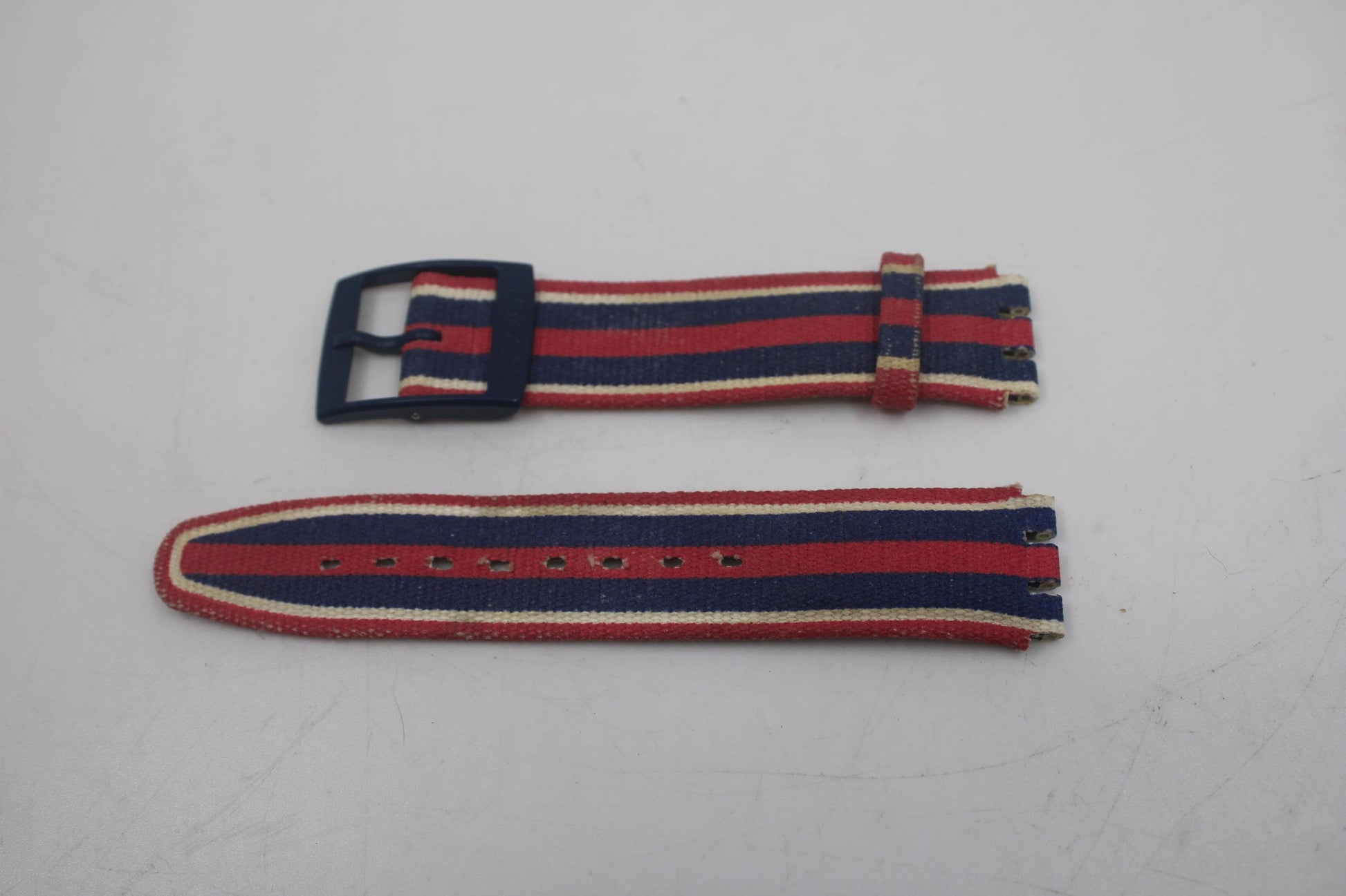 Vintage Swatch 17mm Leather Strap for SAN105, Time & Stripes, Automatic, New Old Stock