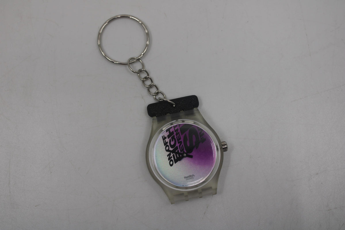 Unique 3D printed keyring adapter for 17mm Swatch watch, BLACK
