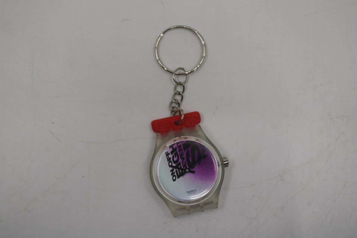 Unique 3D printed keyring adapter for 17mm Swatch watch, RED