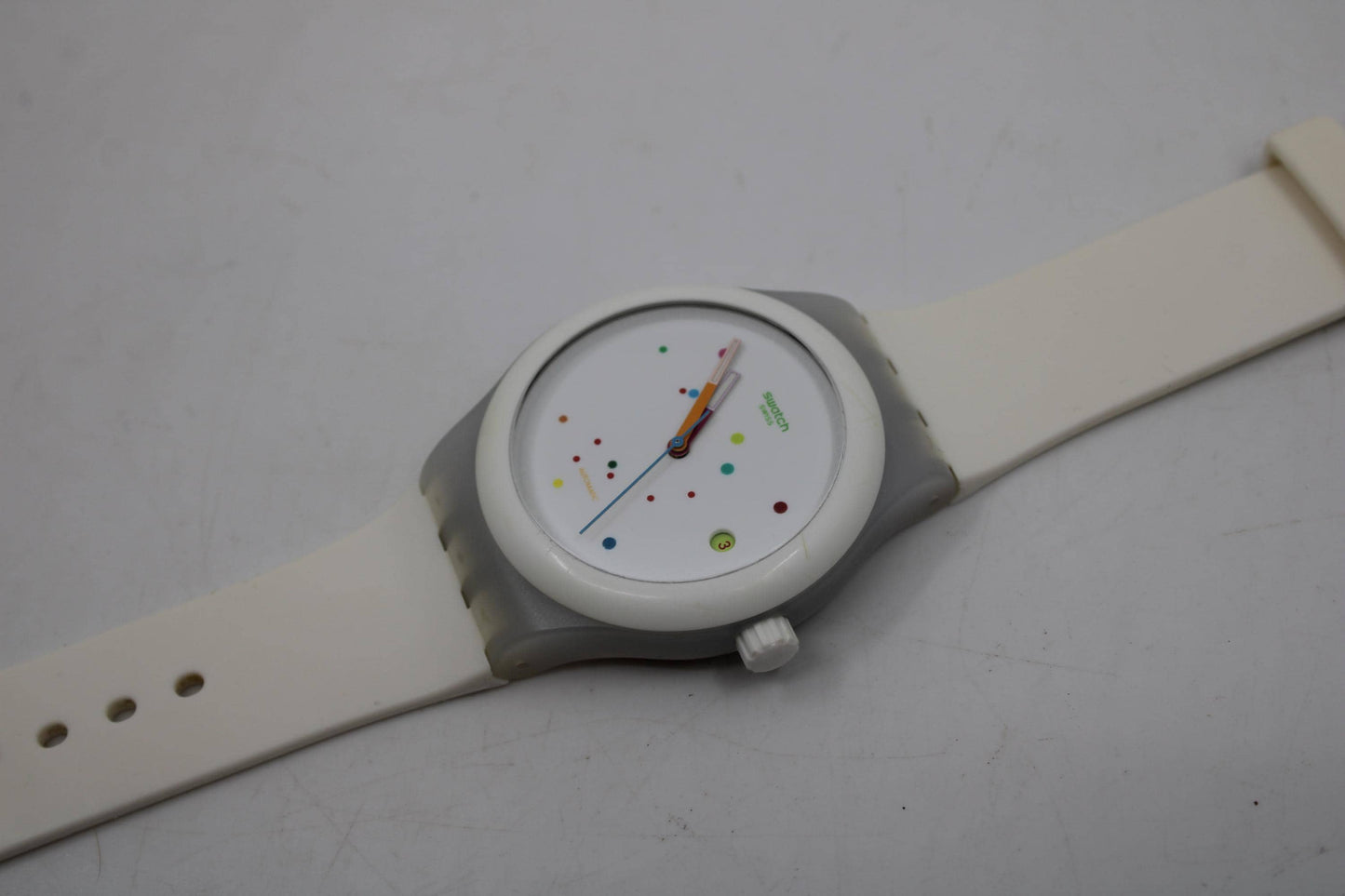 Swatch Sistem 51, System White, SUTW400, Nice Used Condition, Swatch Automatic, 42mm diameter