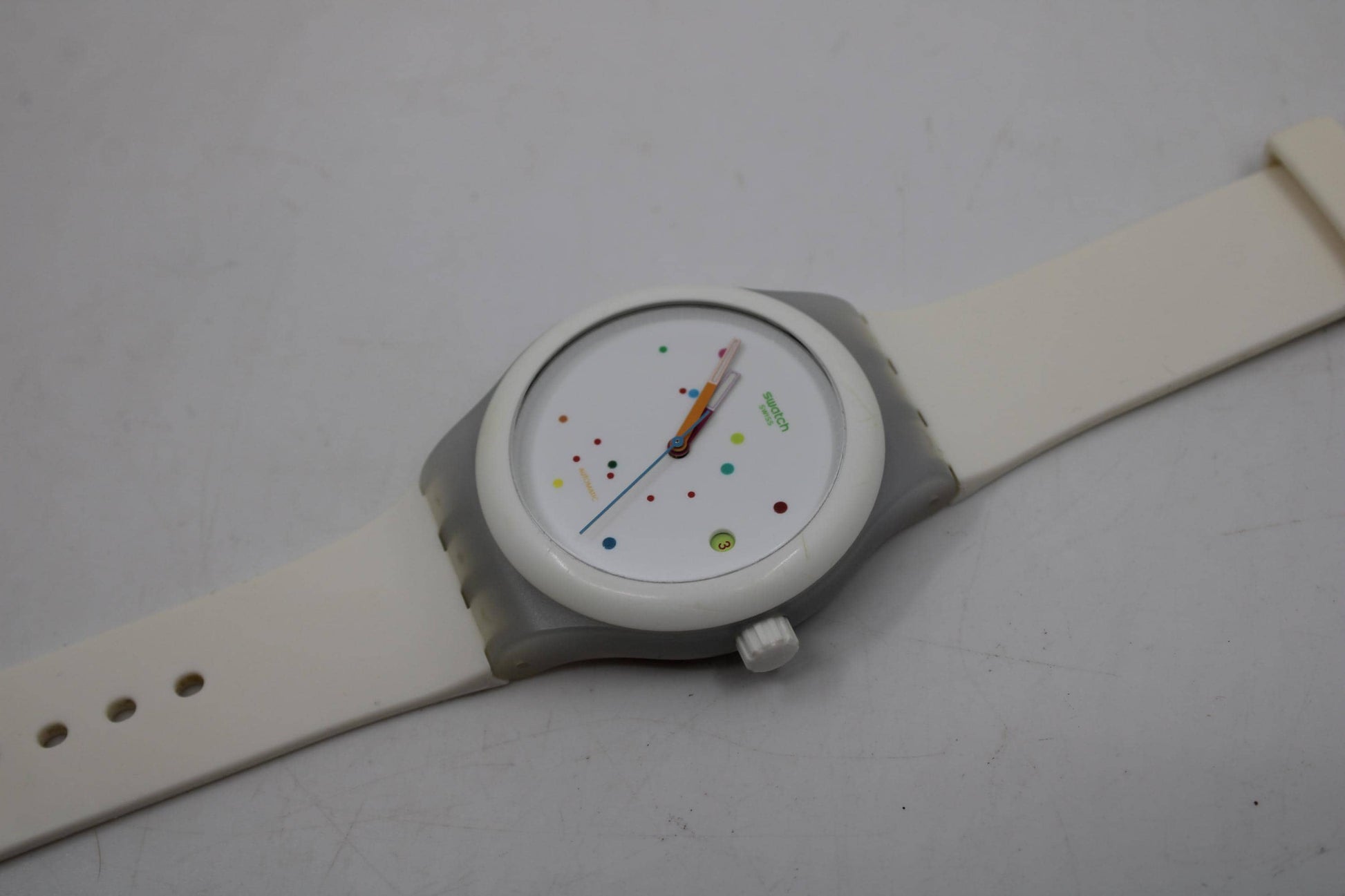 Swatch Sistem 51, System White, SUTW400, Nice Used Condition, Swatch Automatic, 42mm diameter