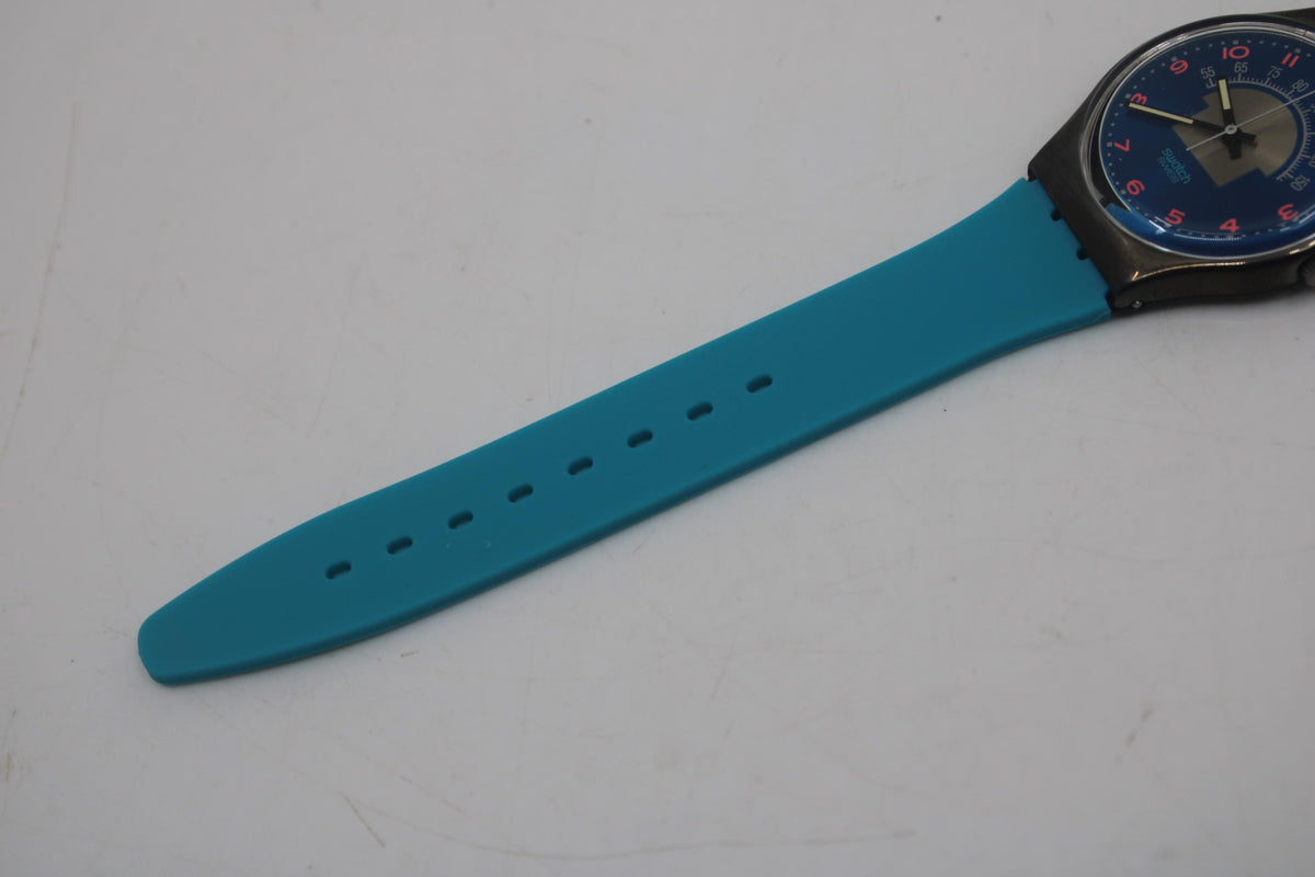 Vintage Gents Swatch, Blue Tune, GX119, 1990, new old stock, unused