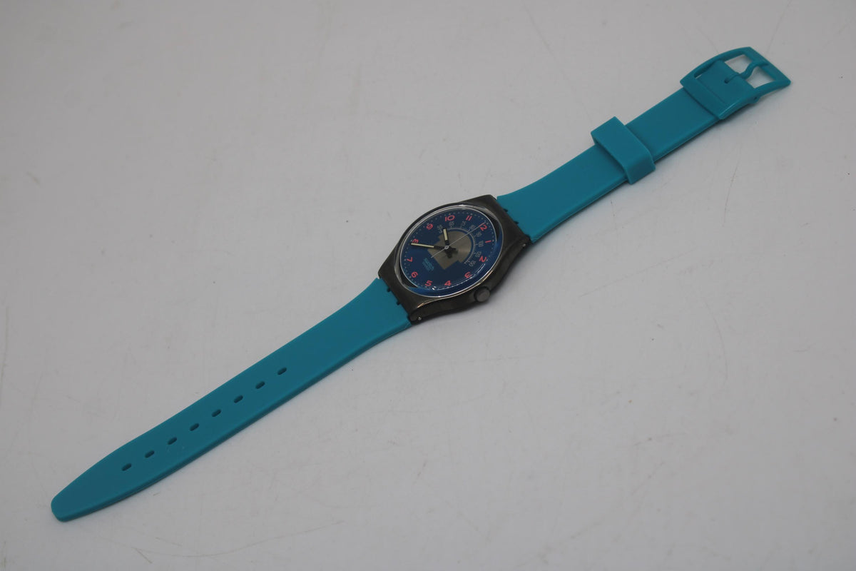 Vintage Gents Swatch, Blue Tune, GX119, 1990, new old stock, unused