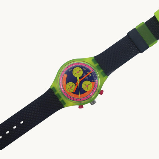 Swatch, Grand Prix, wristwatch, SCJ101, Prade, Fluorescent Chronograph, Original Strap