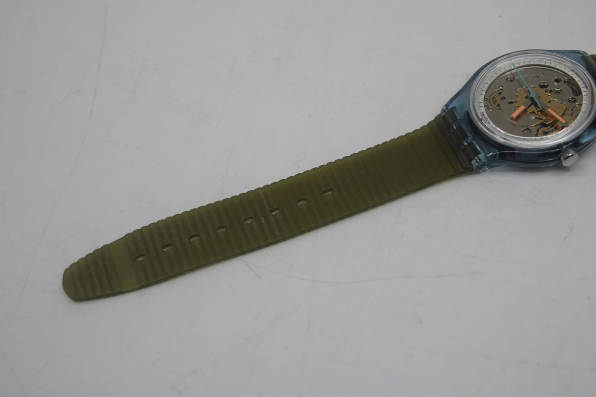 Swatch vintage Automatic watch, Blue Matic, SAN100, new old stock, never worn