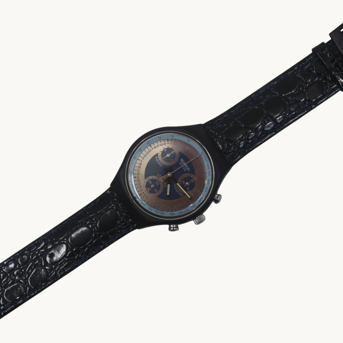 Vintage Chrono Swatch, Silver Star, SCN102, Unworn, Working, Original Strap