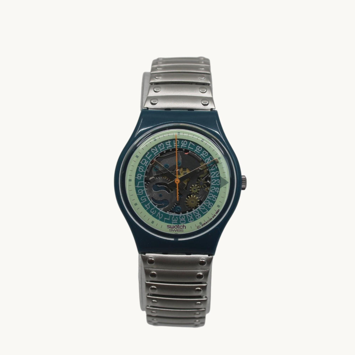 Vintage Gents Swatch 34mm, Steel Lite, GG403/404, unused, unworn, working
