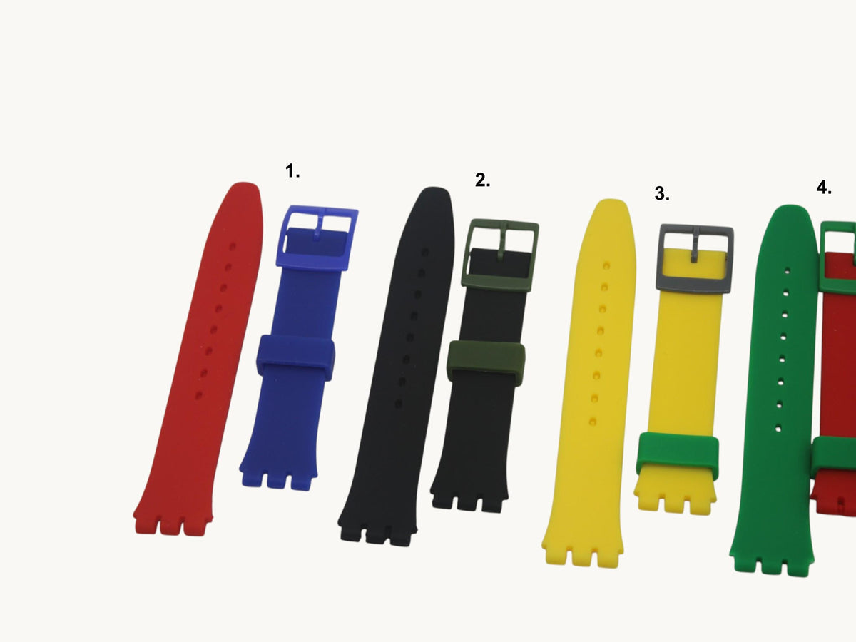 17mm Silicone strap for Swatch, Mixed and Matched, odd colors