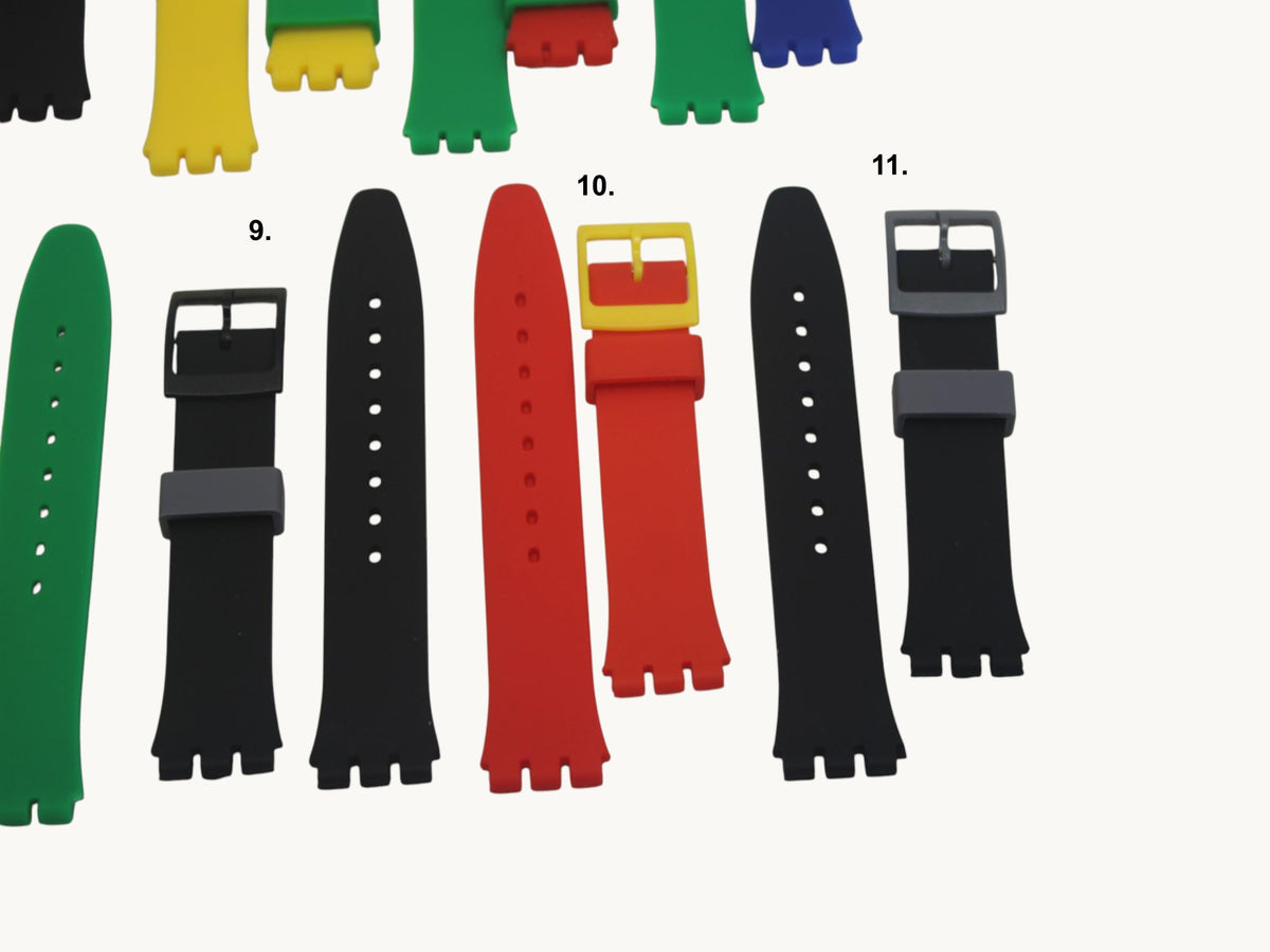 17mm Silicone strap for Swatch, Mixed and Matched, odd colors