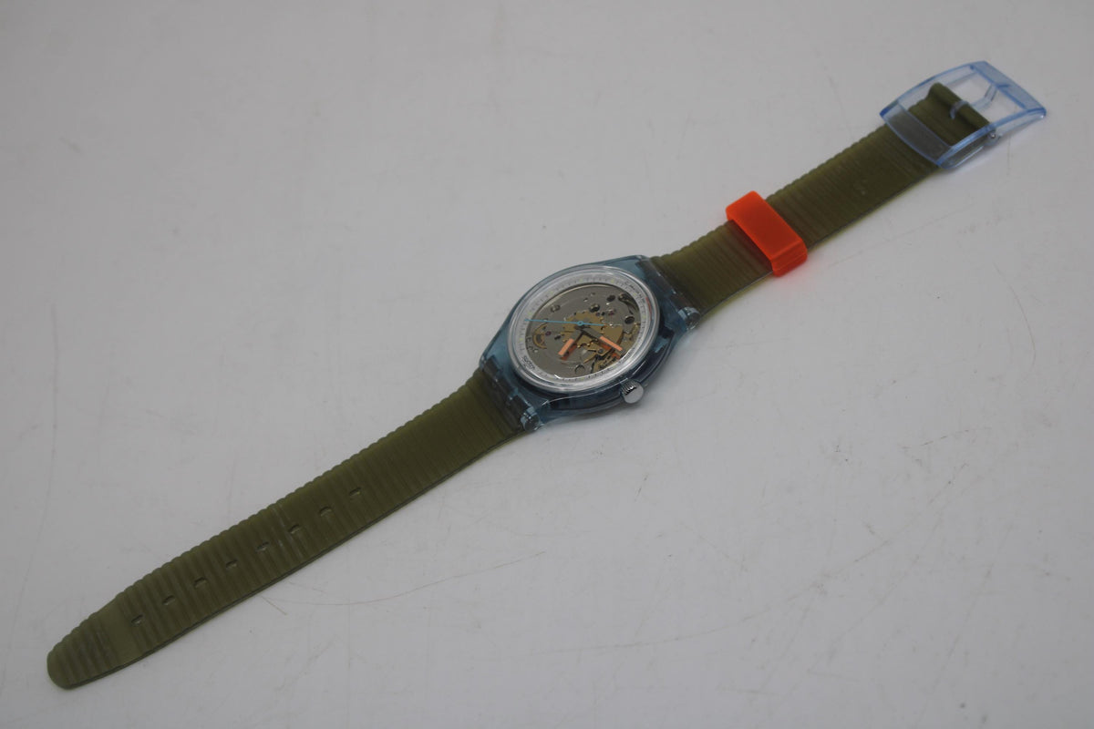 Swatch vintage Automatic watch, Blue Matic, SAN100, new old stock, never worn